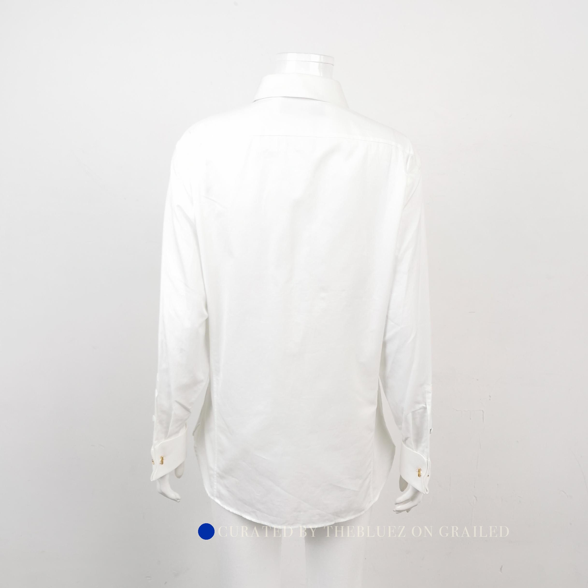 Gucci Classic White Long Sleeve Button Up Shirt Size US L / EU 52-54 / 3 - 2 Thumbnail