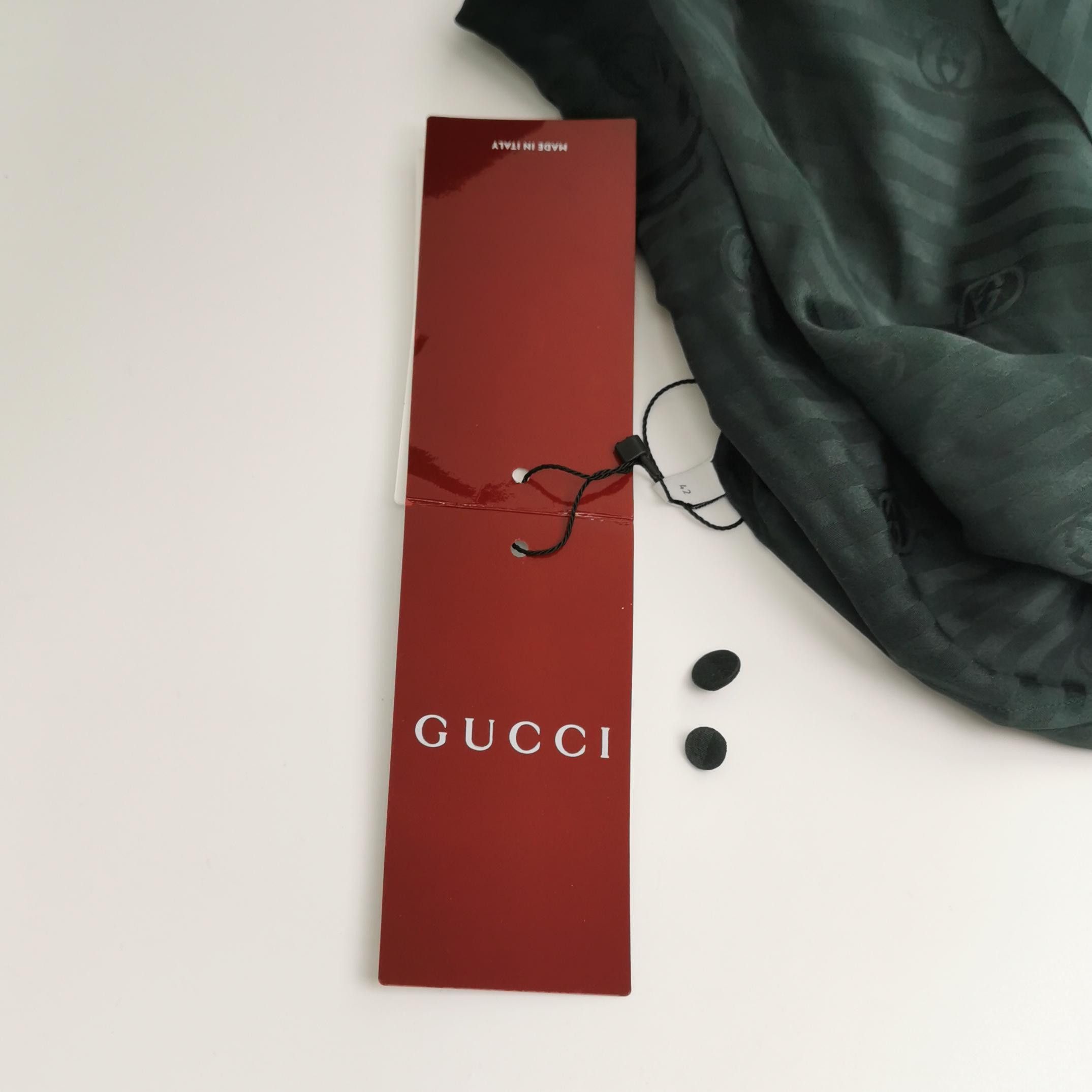 Gucci Elegant Green Silk Jacquard Button-Up Size US XS / EU 42 / 0 - 4 Thumbnail