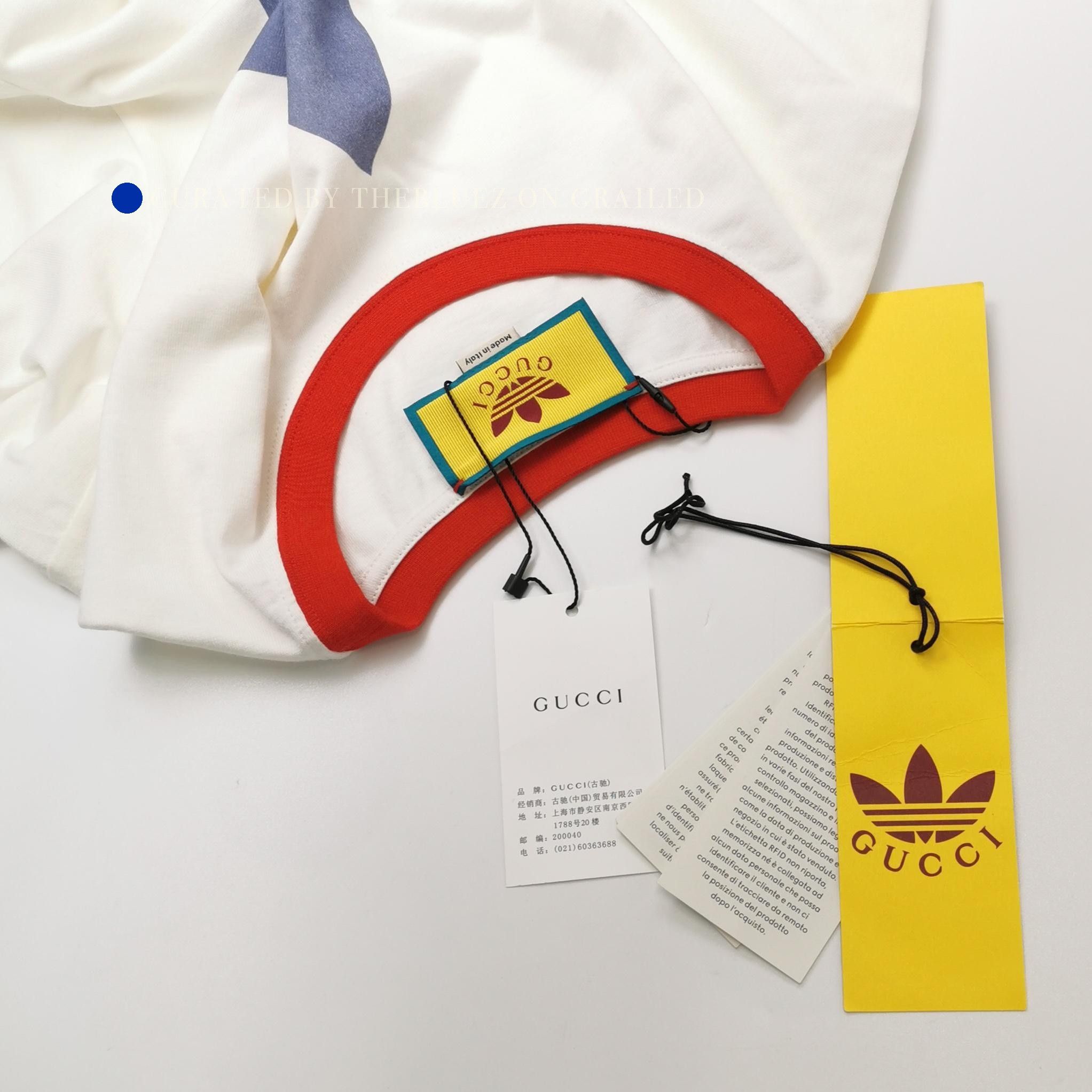 Gucci White Logo T-Shirt with Adidas Collaboration Size US XS / EU 42 / 0 - 4 Thumbnail