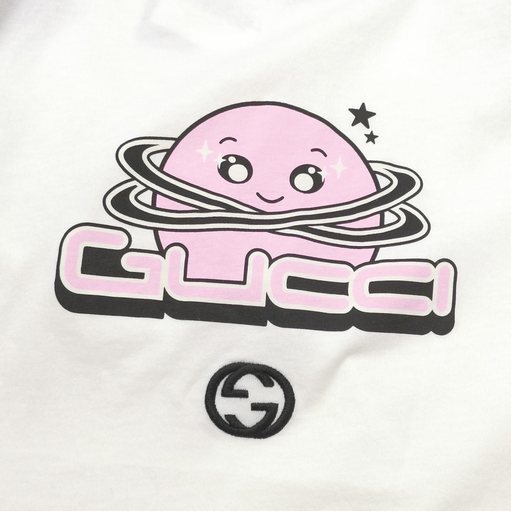 Gucci White Planet Graphic Raglan T-Shirt Size US XXL / EU 58 / 5 - 3 Thumbnail