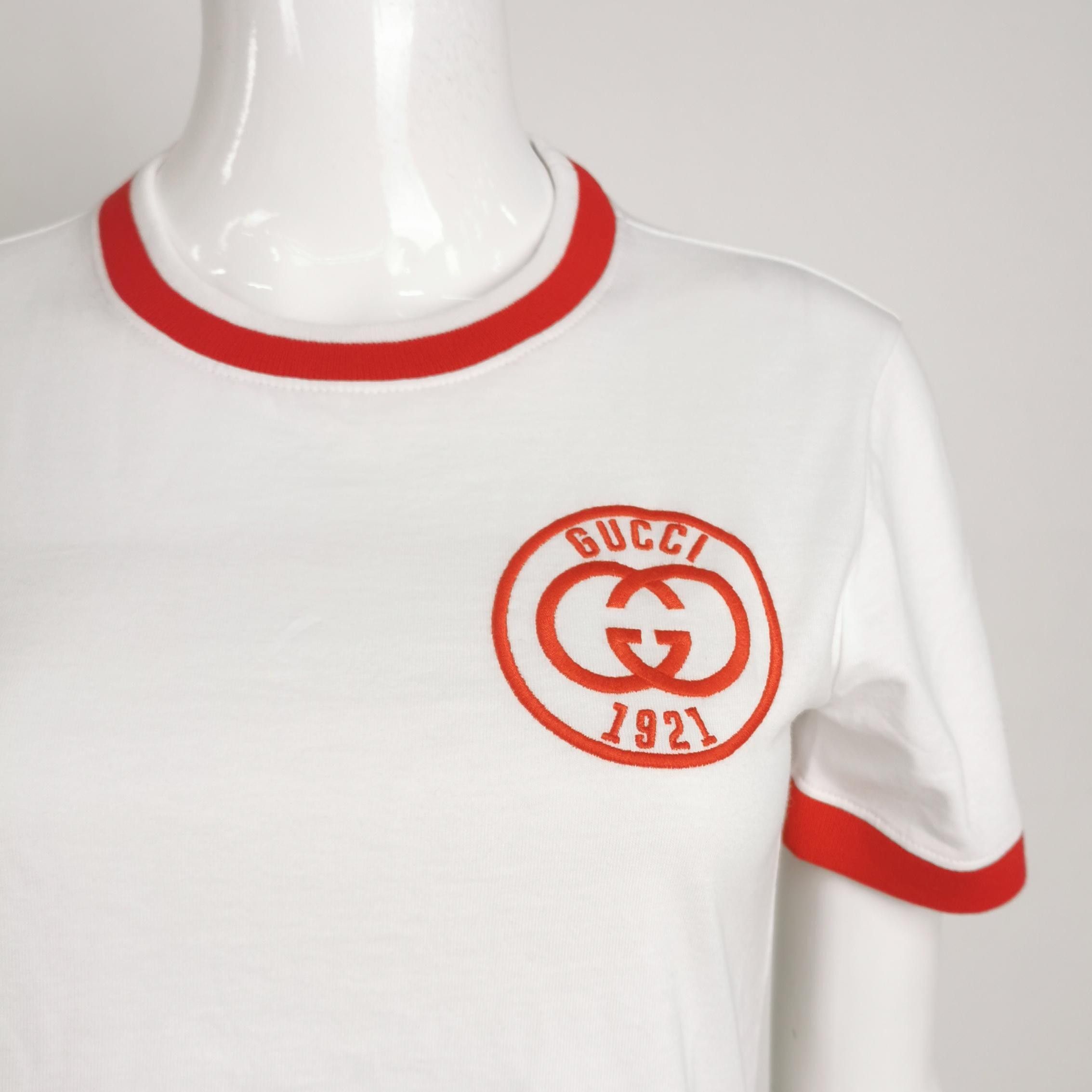 Gucci Interlocking G Ringer T-Shirt in White Size US S / EU 44-46 / 1 - 3 Thumbnail