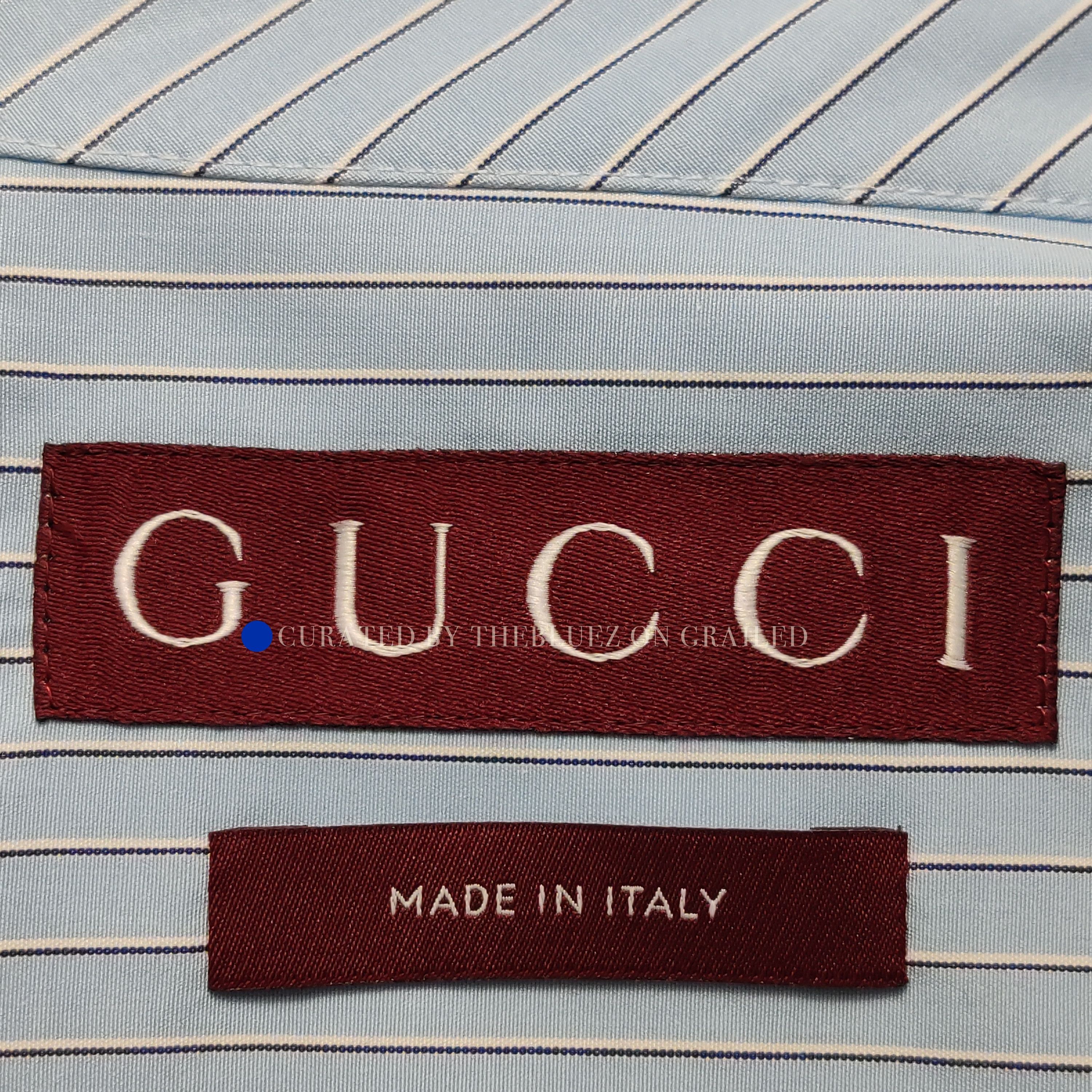 Gucci Striped Button Up Shirt in Blue Size US XS / EU 42 / 0 - 6 Thumbnail