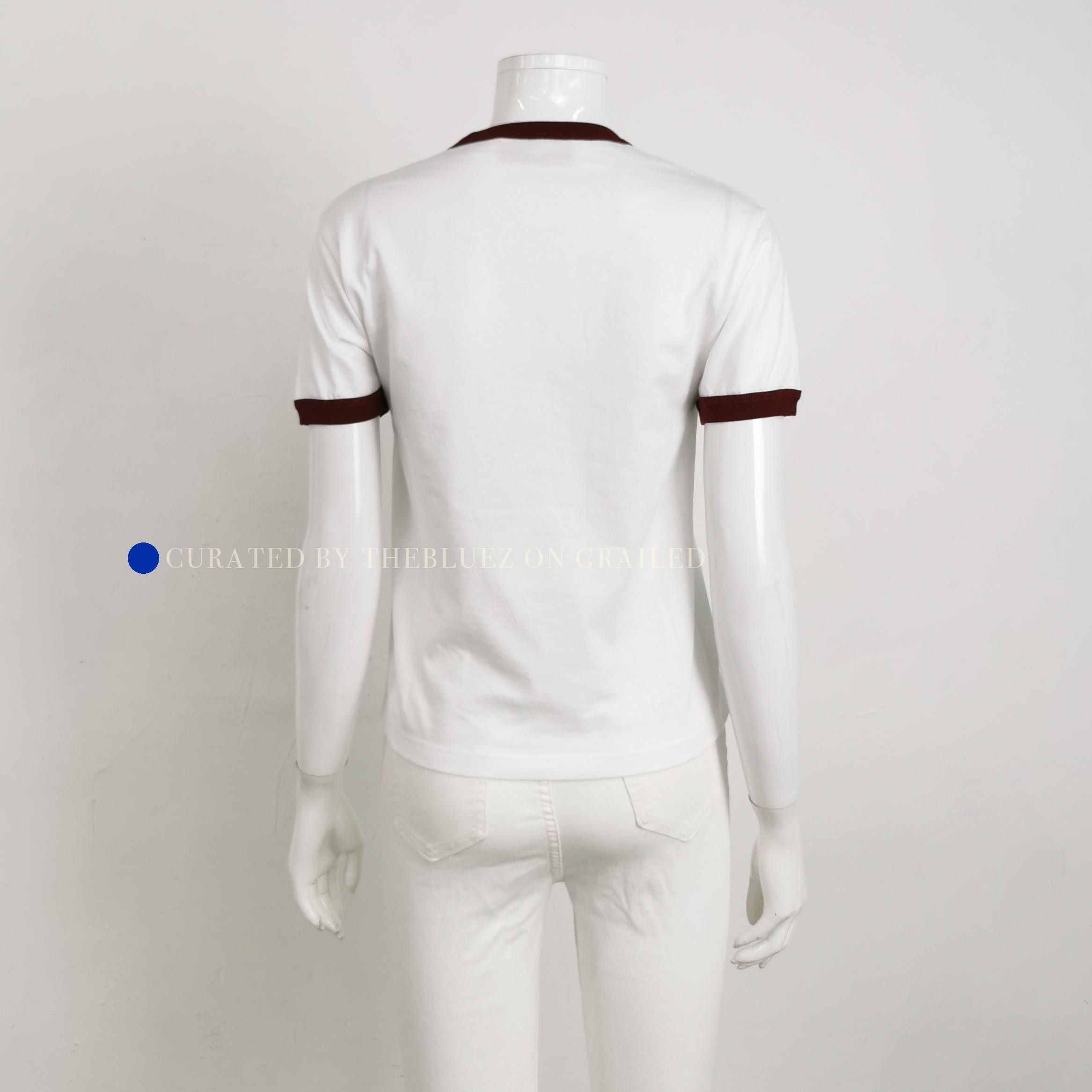Gucci Embroidered Snake Ringer Tee in White Size US S / EU 44-46 / 1 - 2 Thumbnail