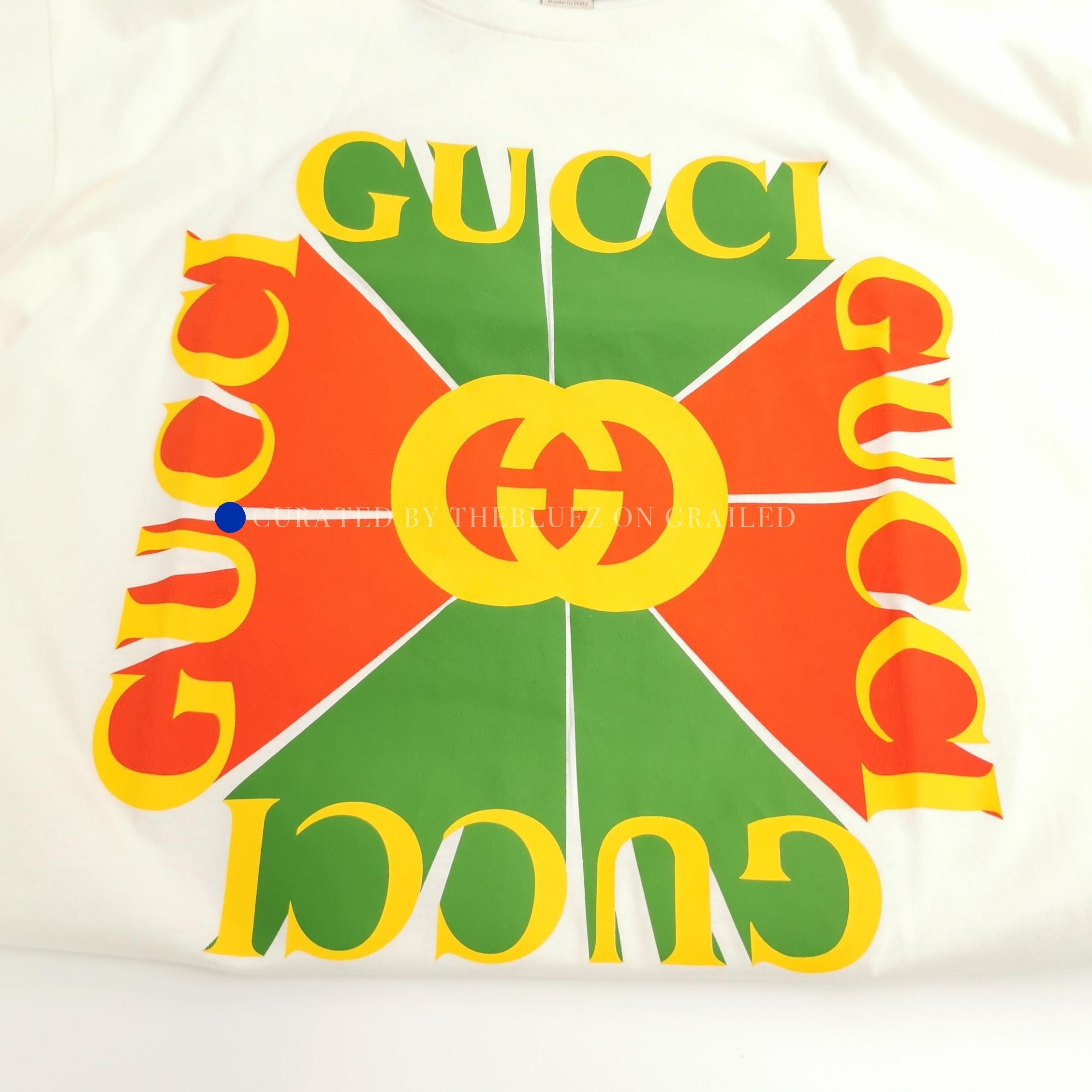 Gucci Graphic Logo T-Shirt in White Size US M / EU 48-50 / 2 - 3 Thumbnail