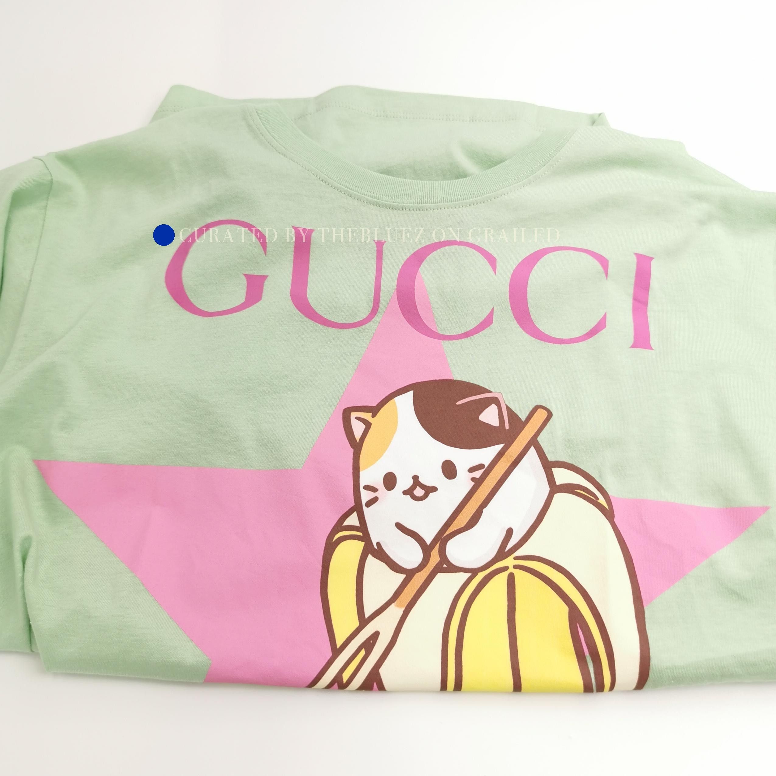 Gucci Graphic Print Logo T-Shirt in Green Size US XS / EU 42 / 0 - 3 Thumbnail