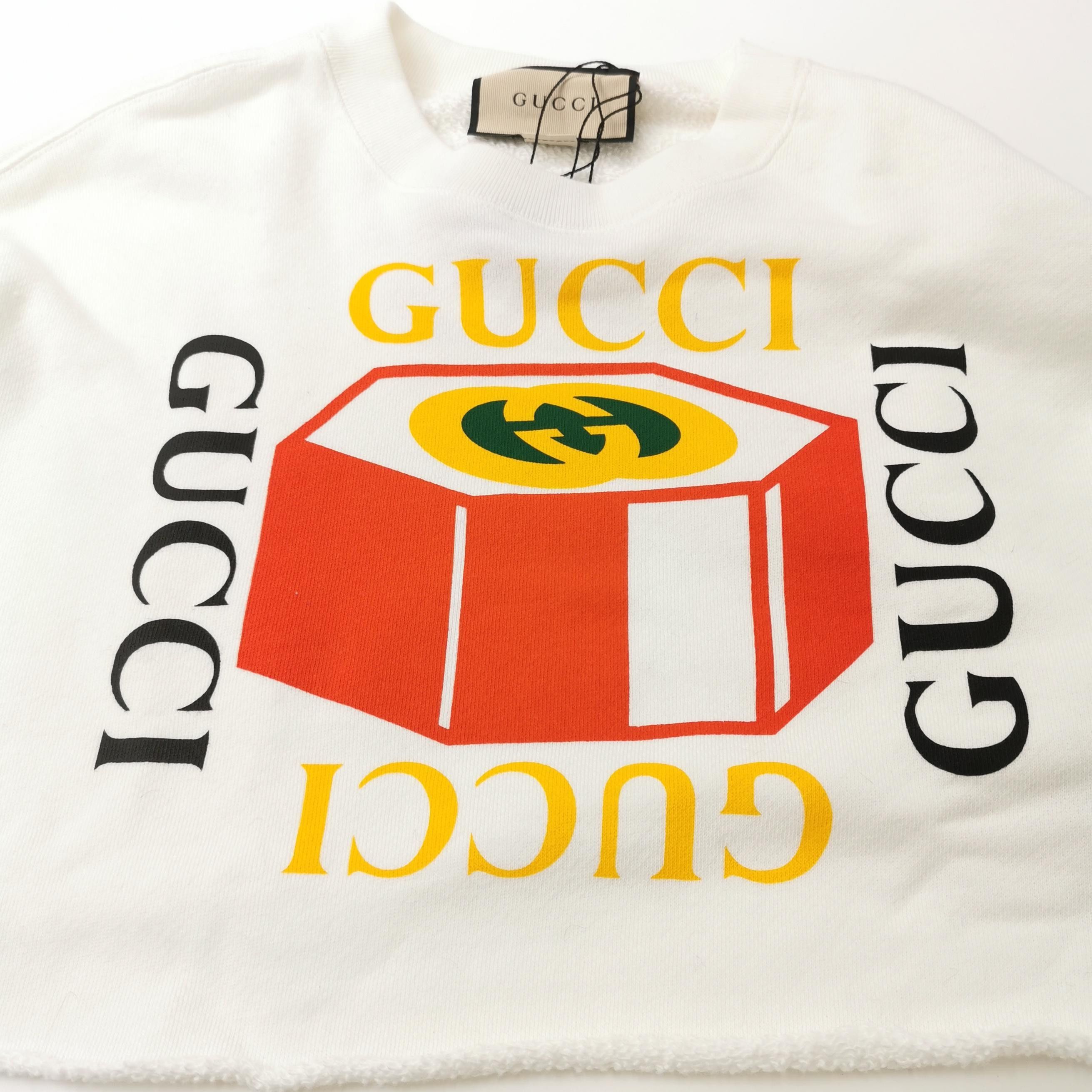 Gucci Stylish White Logo Sweatshirt in XXS Size US XXS / EU 40 - 3 Thumbnail