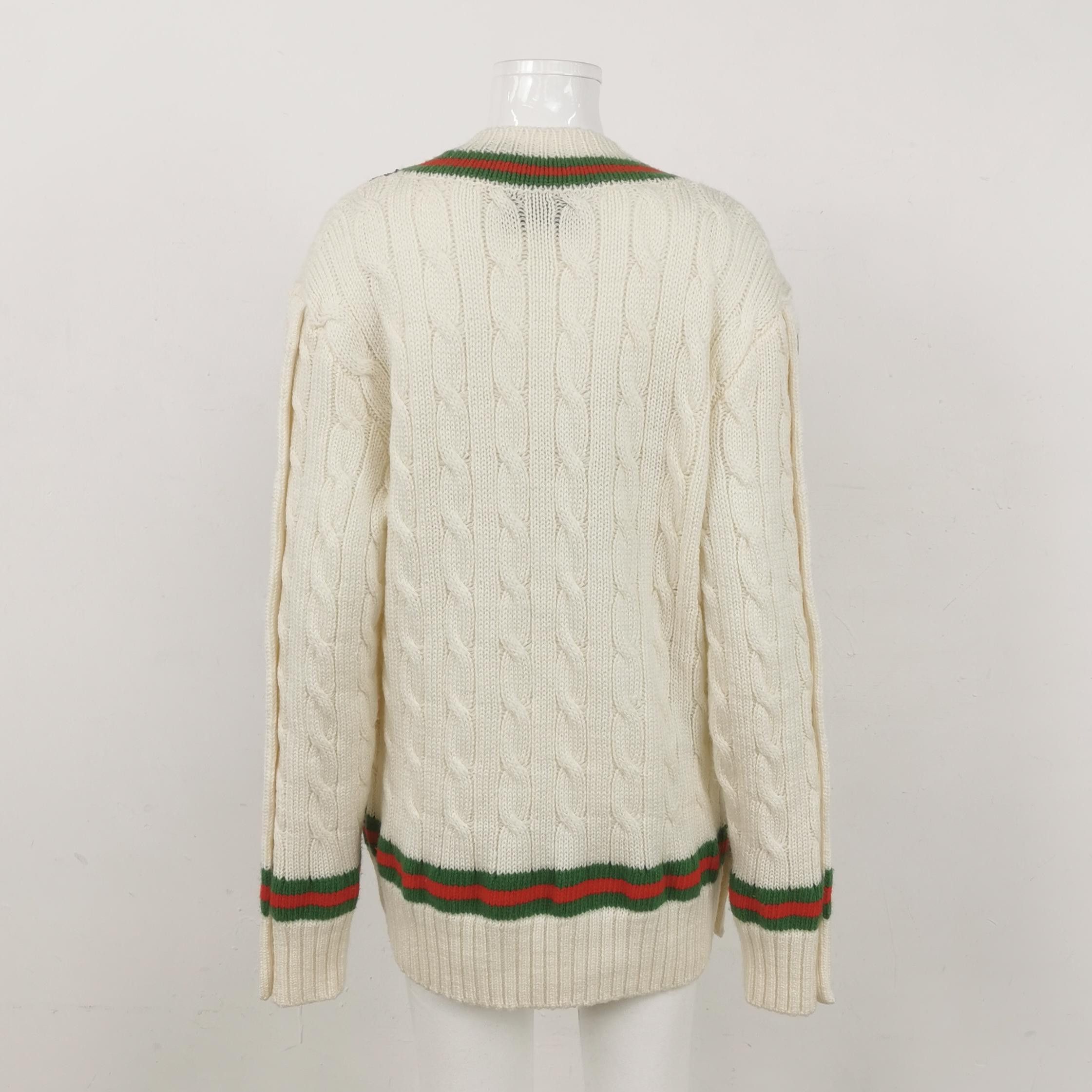 Gucci Embroidered Cable Knit Sweater with Butterflies Size US XXS / EU 40 - 2 Thumbnail