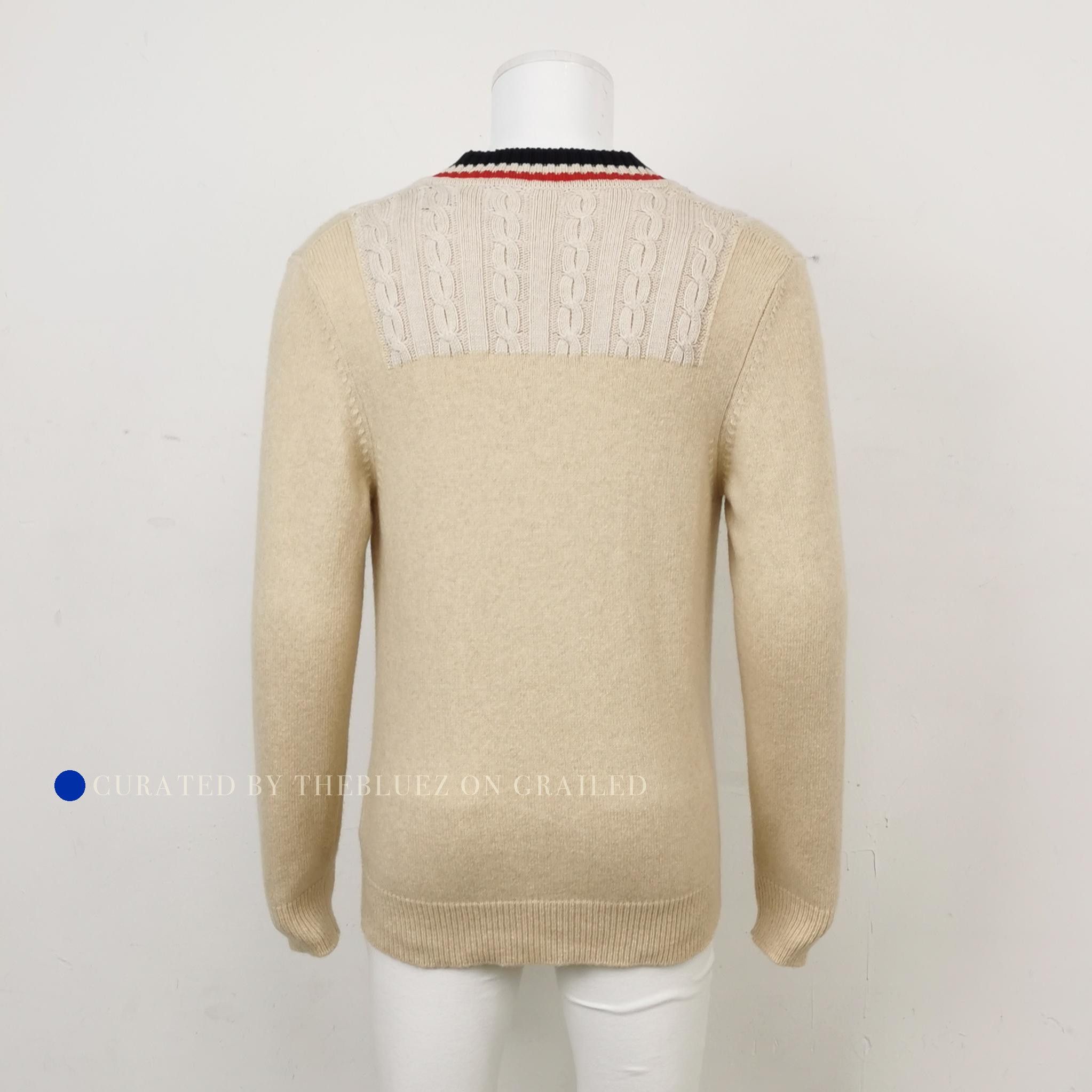 Maison Margiela Beige Cable Knit Sweater in Size L Size US L / EU 52-54 / 3 - 2 Thumbnail