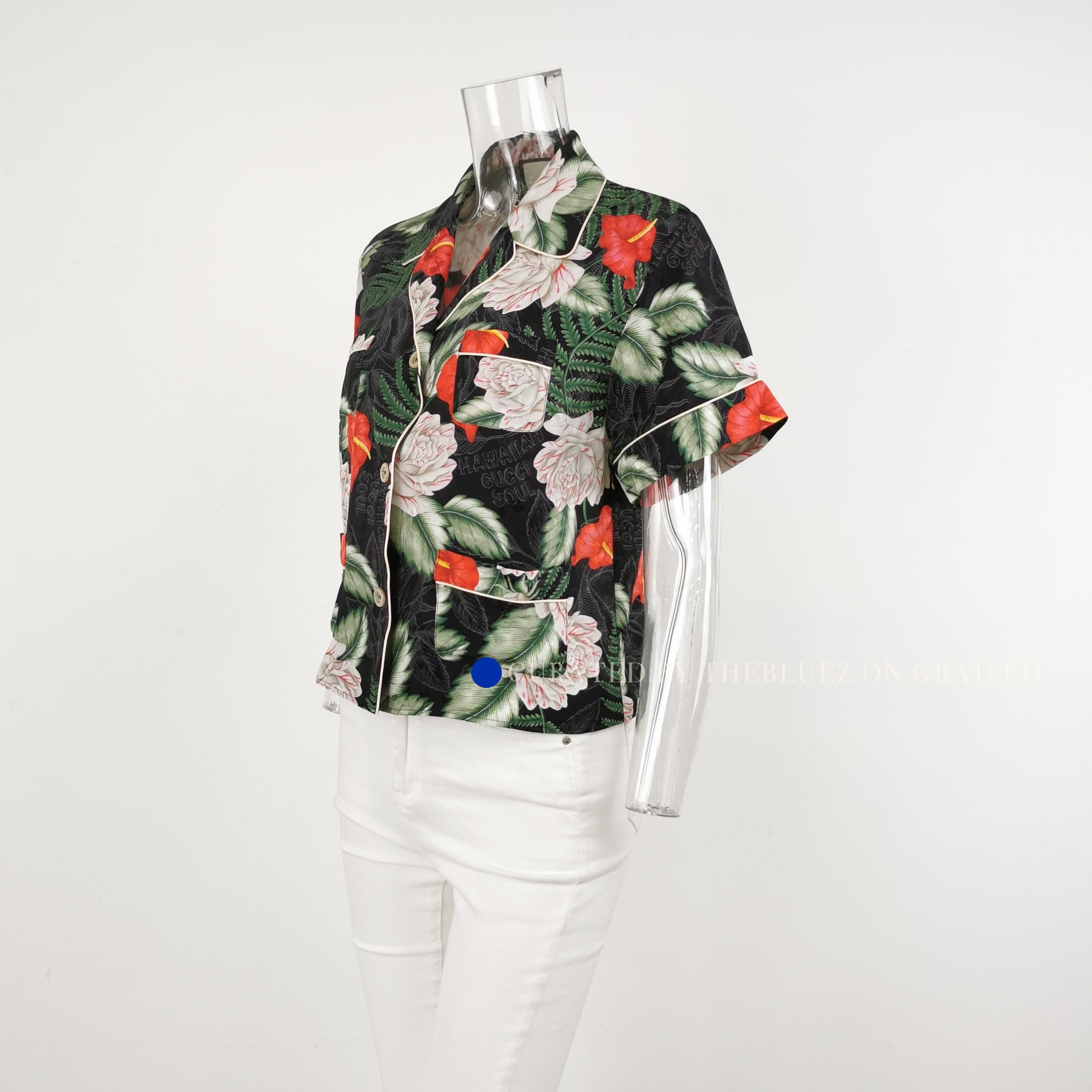 Gucci Vibrant Floral Silk Button-Up Shirt Size US XS / EU 42 / 0 - 2 Thumbnail