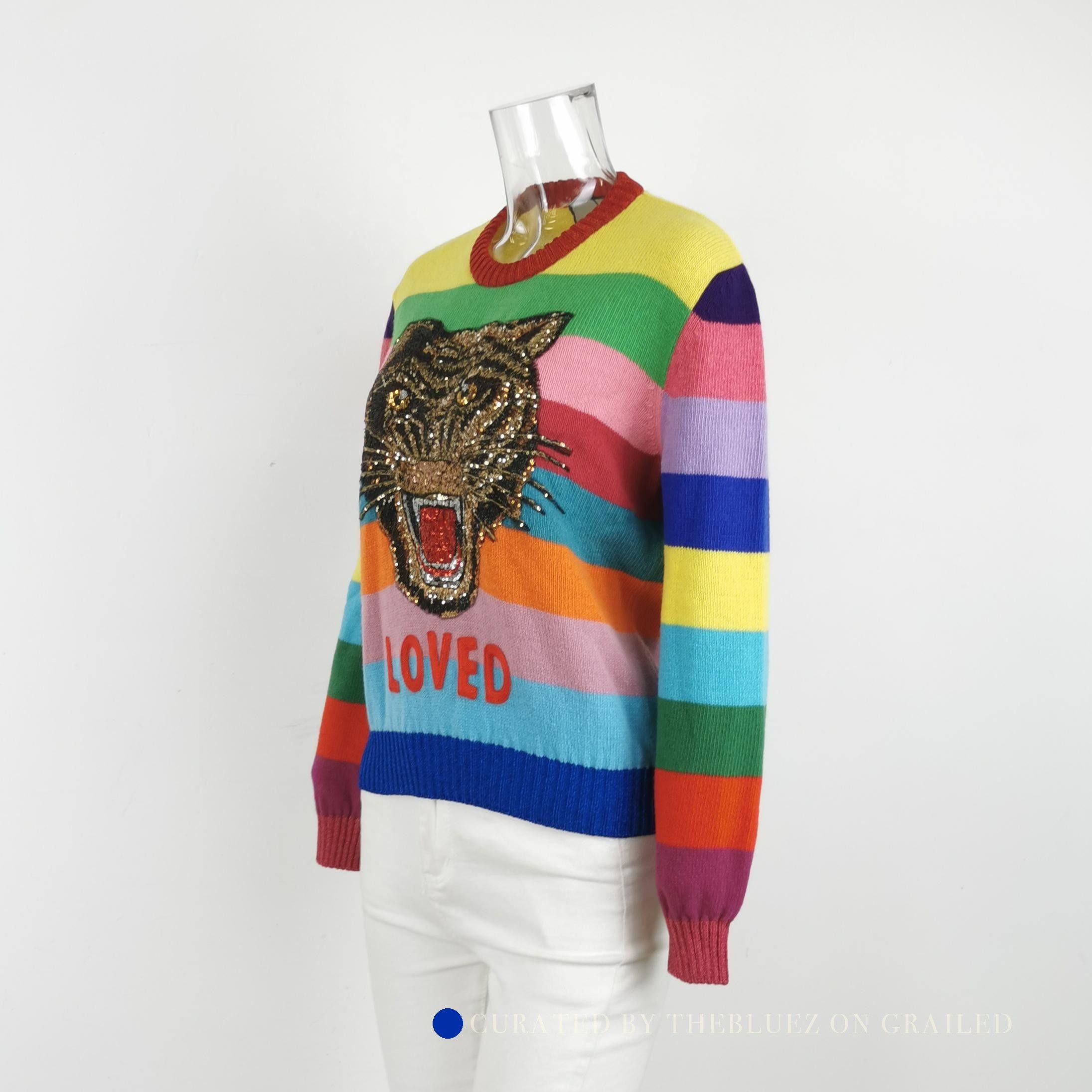 Gucci Colorful Sequin Tiger Stripe Sweater Size US M / EU 48-50 / 2 - 2 Thumbnail