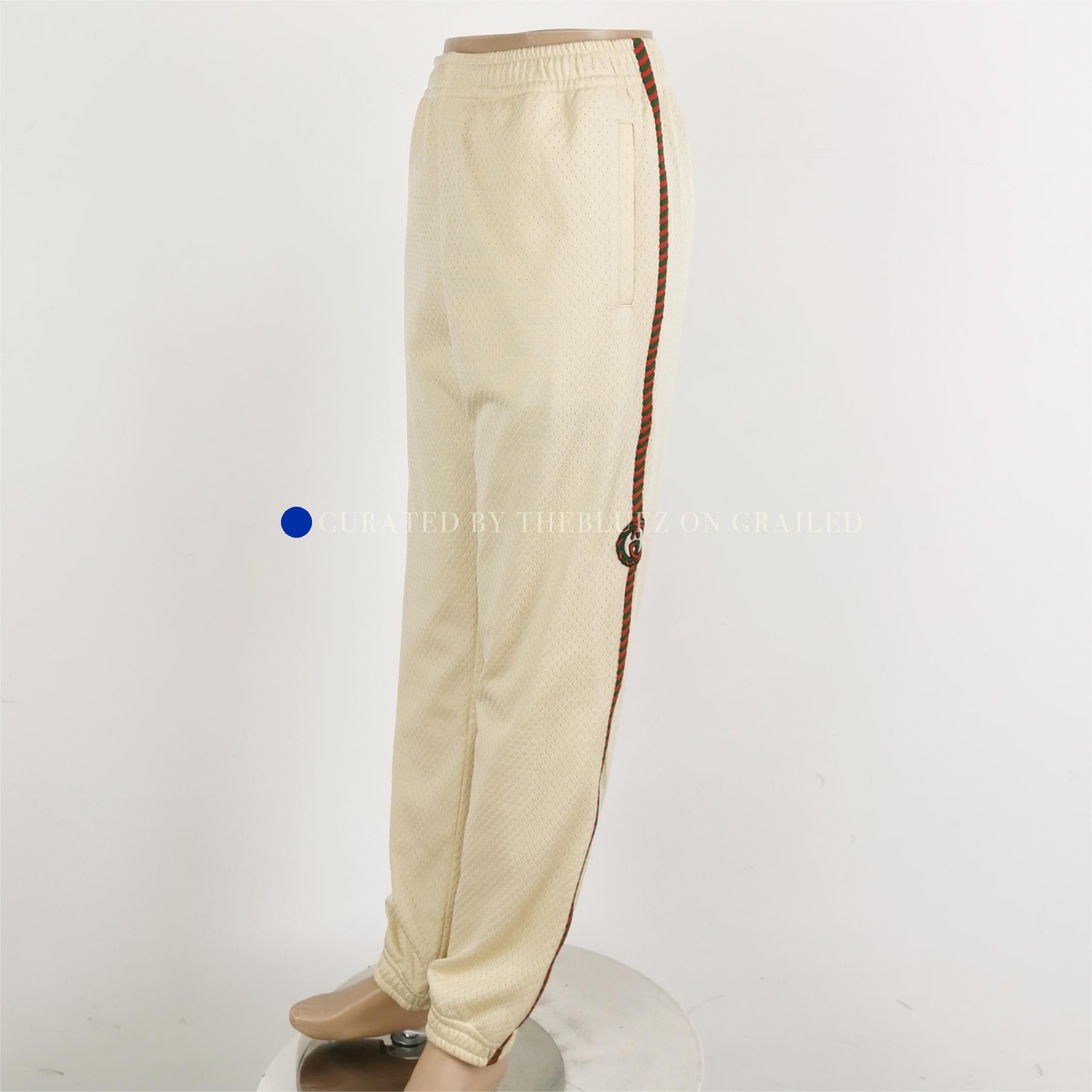 Gucci Stylish Mesh Stripe Joggers in Beige Size US 32 / EU 48 - 2 Thumbnail