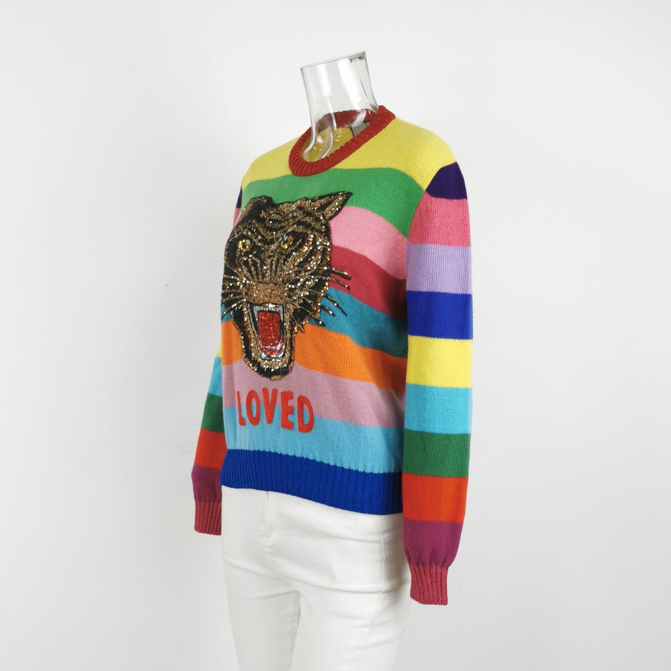 Gucci Multi Sequin Tiger Stripe Sweater Size US M / EU 48-50 / 2 - 2 Thumbnail