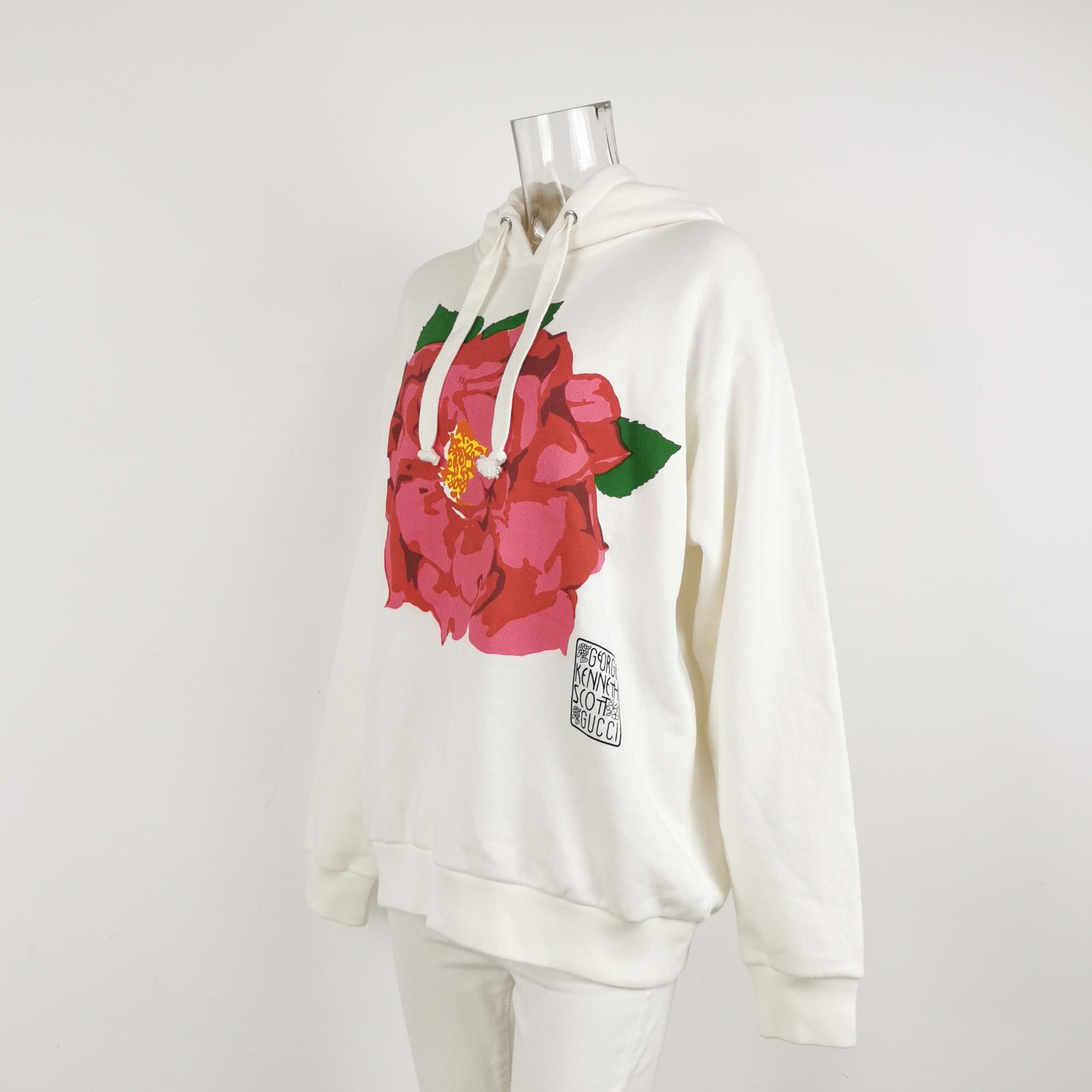 Gucci Floral Print Hoodie in White Size US S / EU 44-46 / 1 - 2 Thumbnail