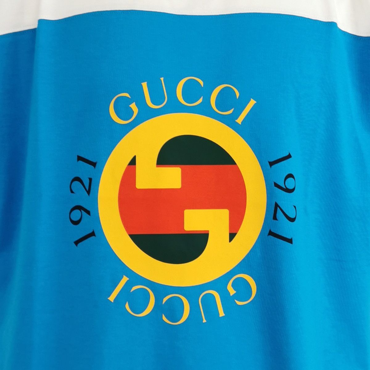 Gucci Logo Print T-Shirt in Blue Size US S / EU 44-46 / 1 - 3 Thumbnail