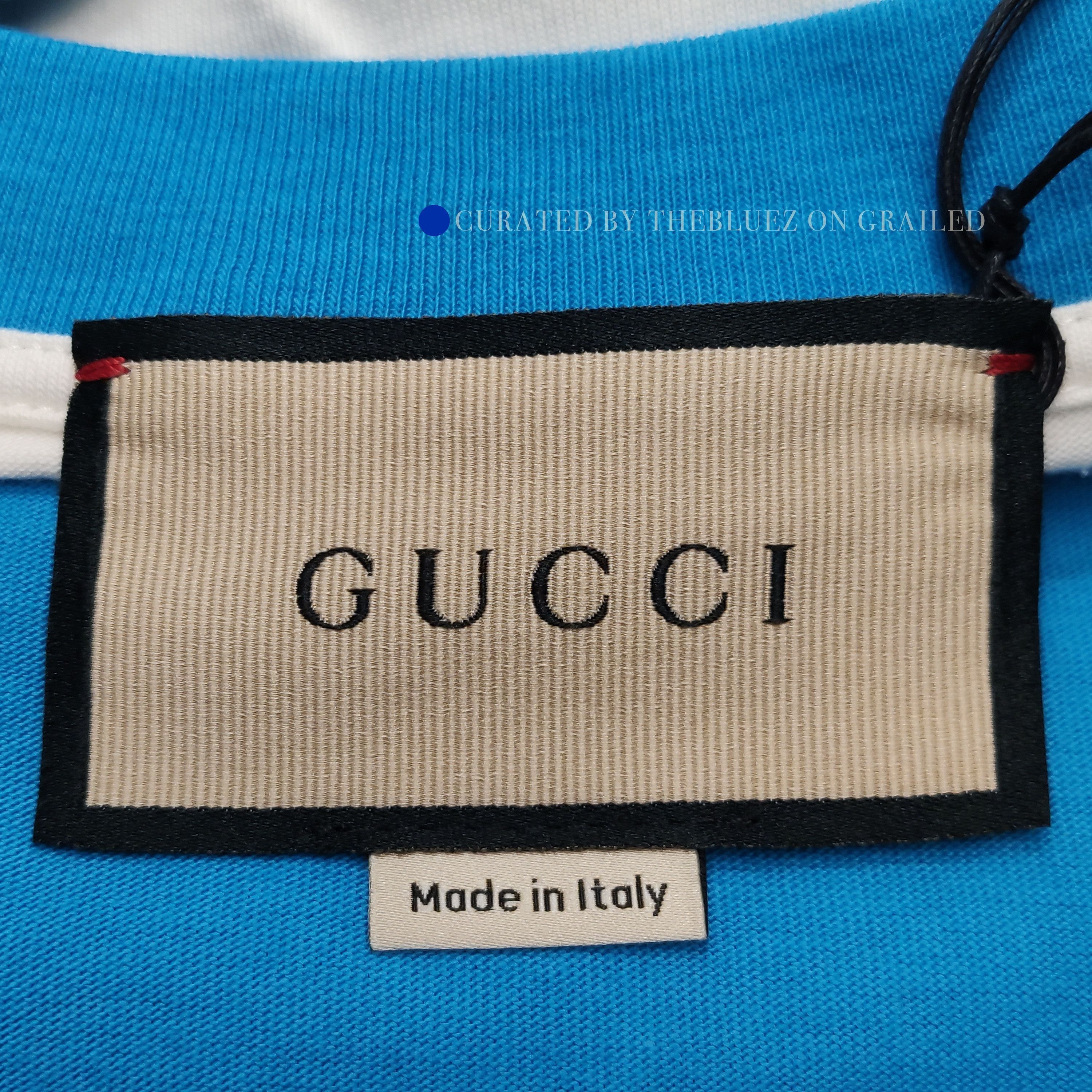 Gucci Logo Print T-Shirt in Blue Size US S / EU 44-46 / 1 - 5 Thumbnail