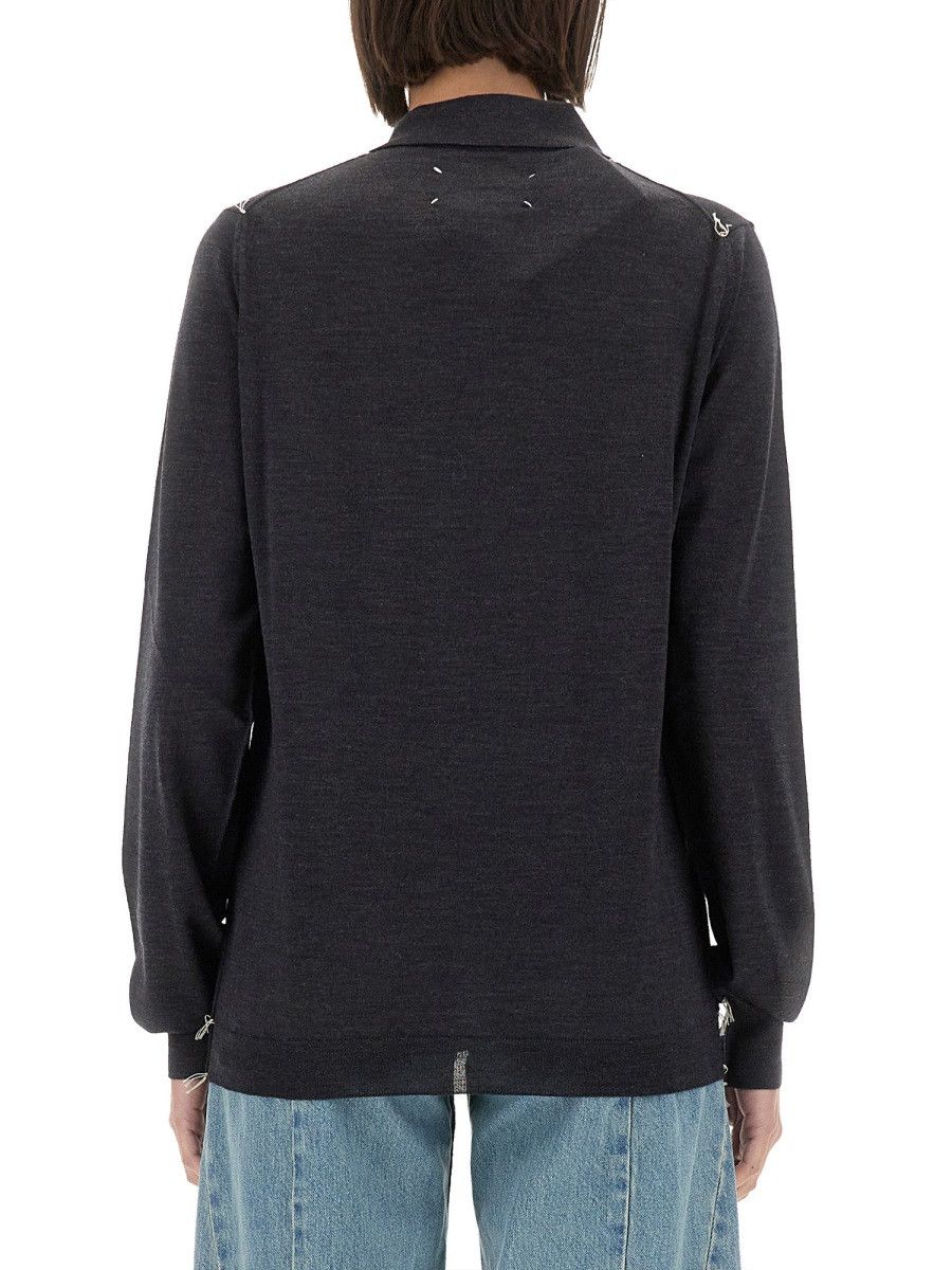 Maison Margiela MAISON MARGIELA WOOL POLO. - GREY Size L / US 10 / IT 46 - 3 Thumbnail