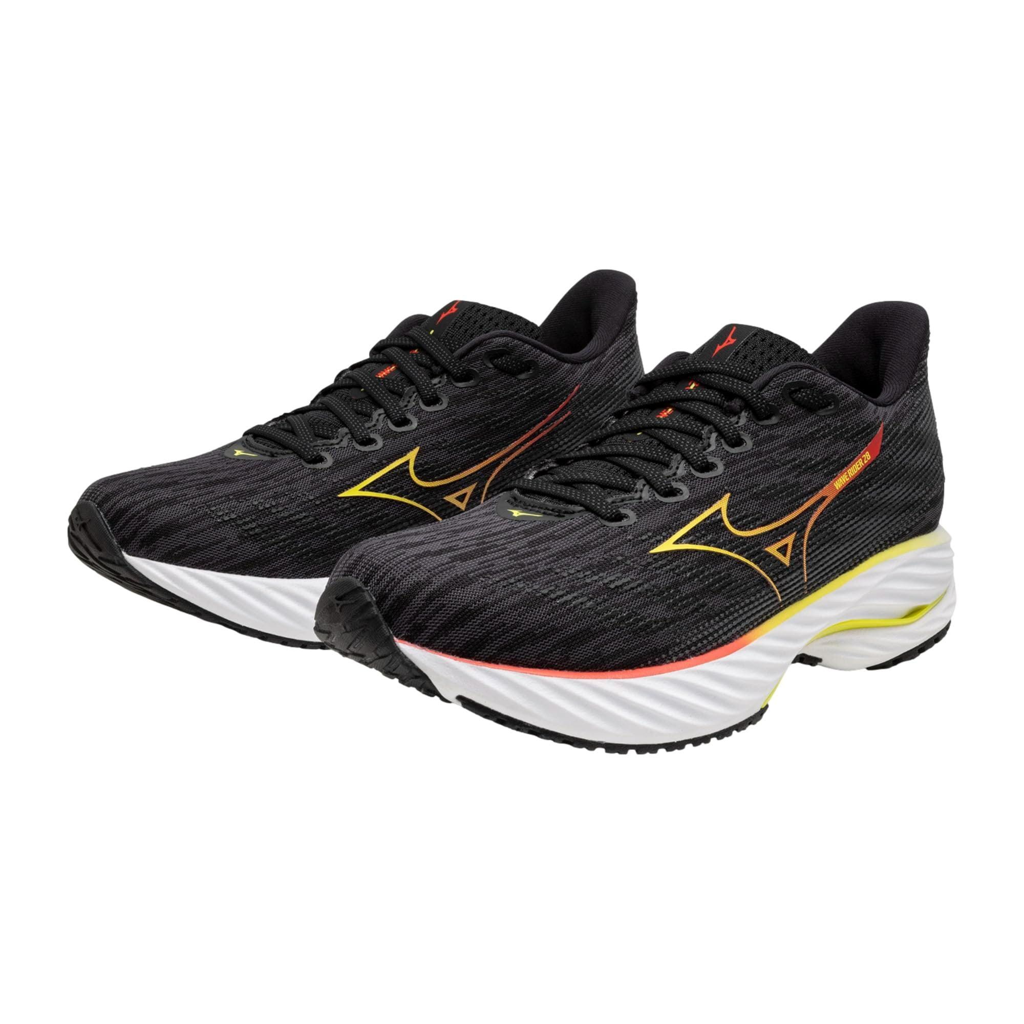 Mizuno Wave Rider 28 Black / Evening Primrose J1GD240377 Size US 6 / IT 36 - 2 Thumbnail