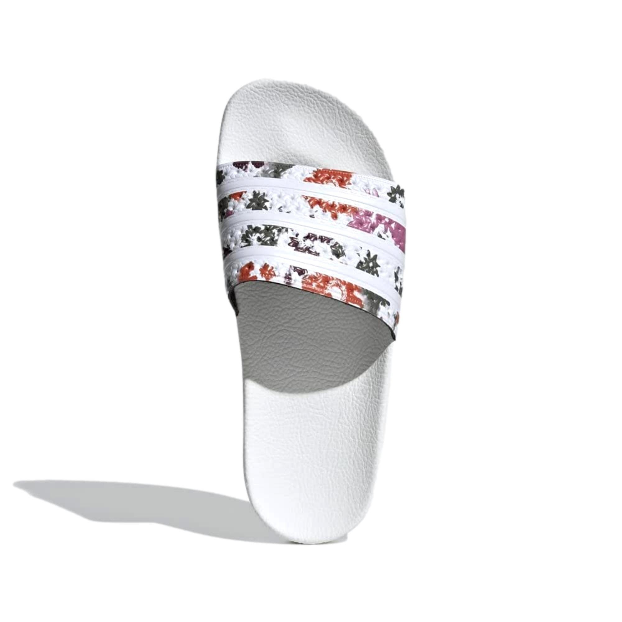 Adidas Adilette Floral Slides White / White / White H00142 Size US 7 / IT 37 - 2 Thumbnail