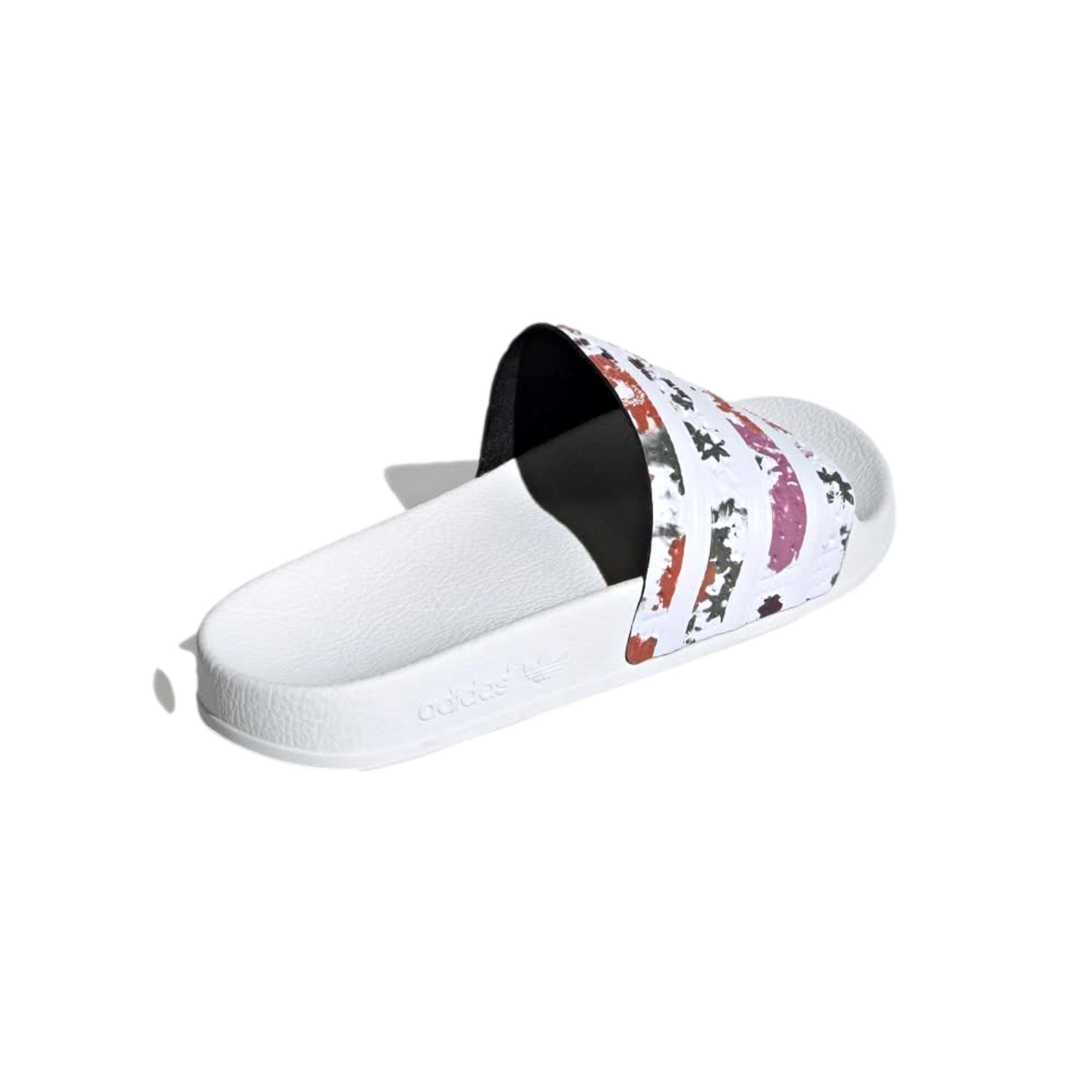 Adidas Adilette Floral Slides White / White / White H00142 Size US 7 / IT 37 - 4 Thumbnail