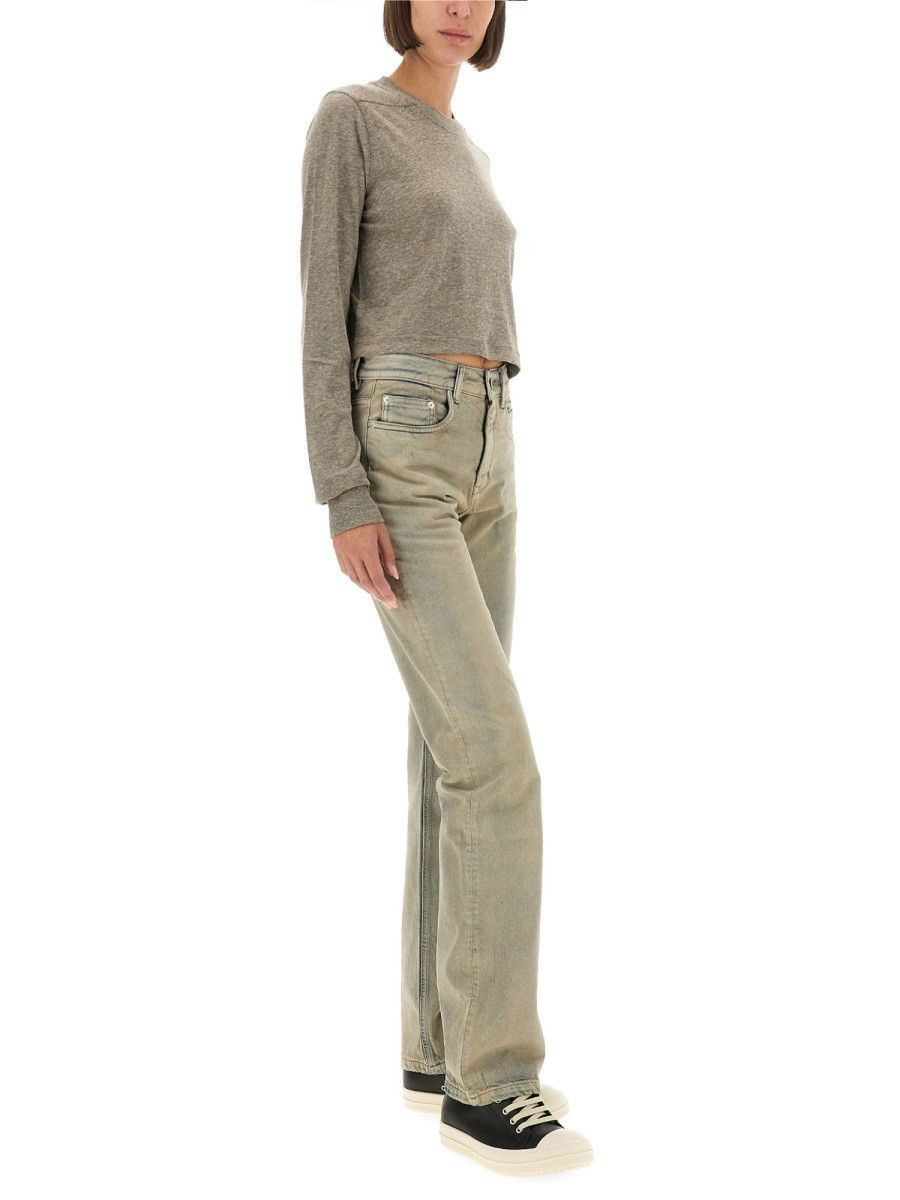 Rick Owens Drkshdw RICK OWENS DRKSHDW T-SHIRT "LS CROPPED SMALL LEVEL T" - GREY Size L / US 10 / IT 46 - 2 Thumbnail