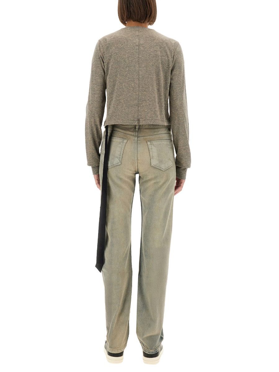Rick Owens Drkshdw RICK OWENS DRKSHDW T-SHIRT "LS CROPPED SMALL LEVEL T" - GREY Size L / US 10 / IT 46 - 3 Thumbnail