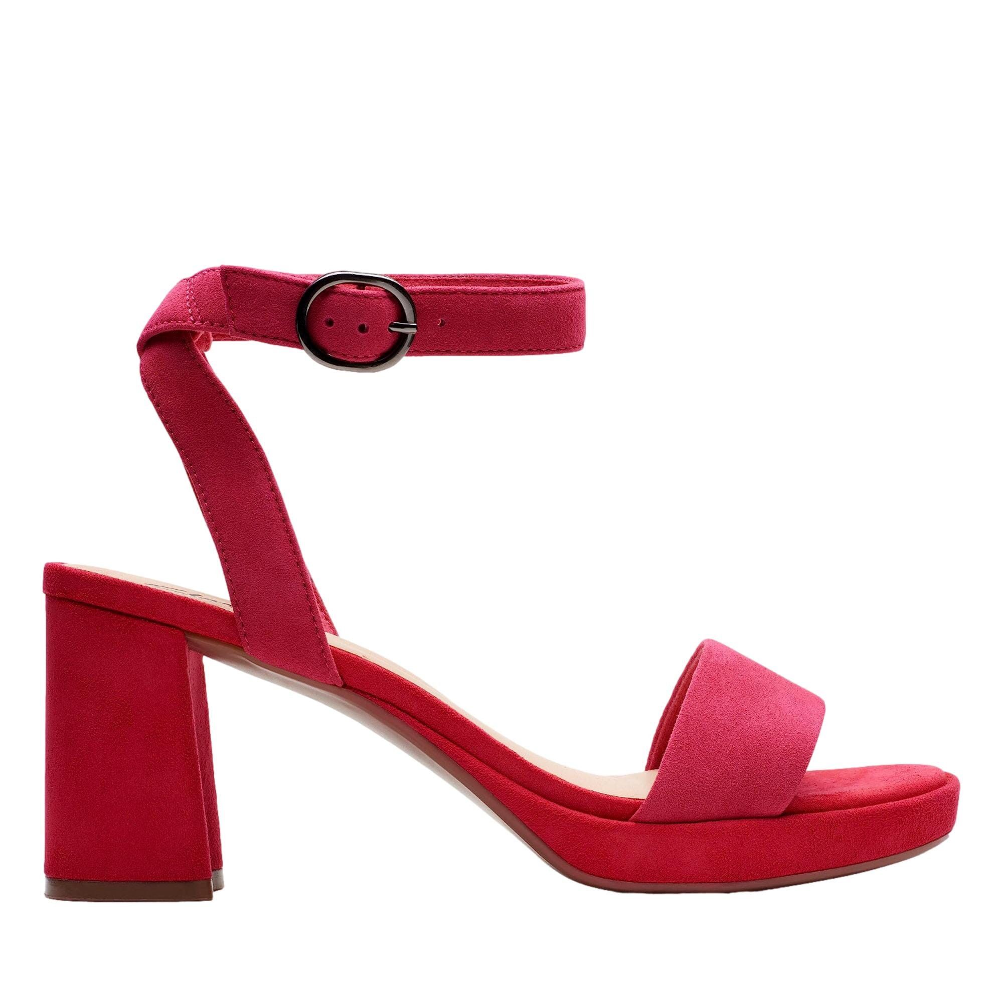 Clarks Ambyrlyn Bay Heeled Sandal Fuchsia Suede 26177007 Size US 8 / IT 38 - 3 Thumbnail