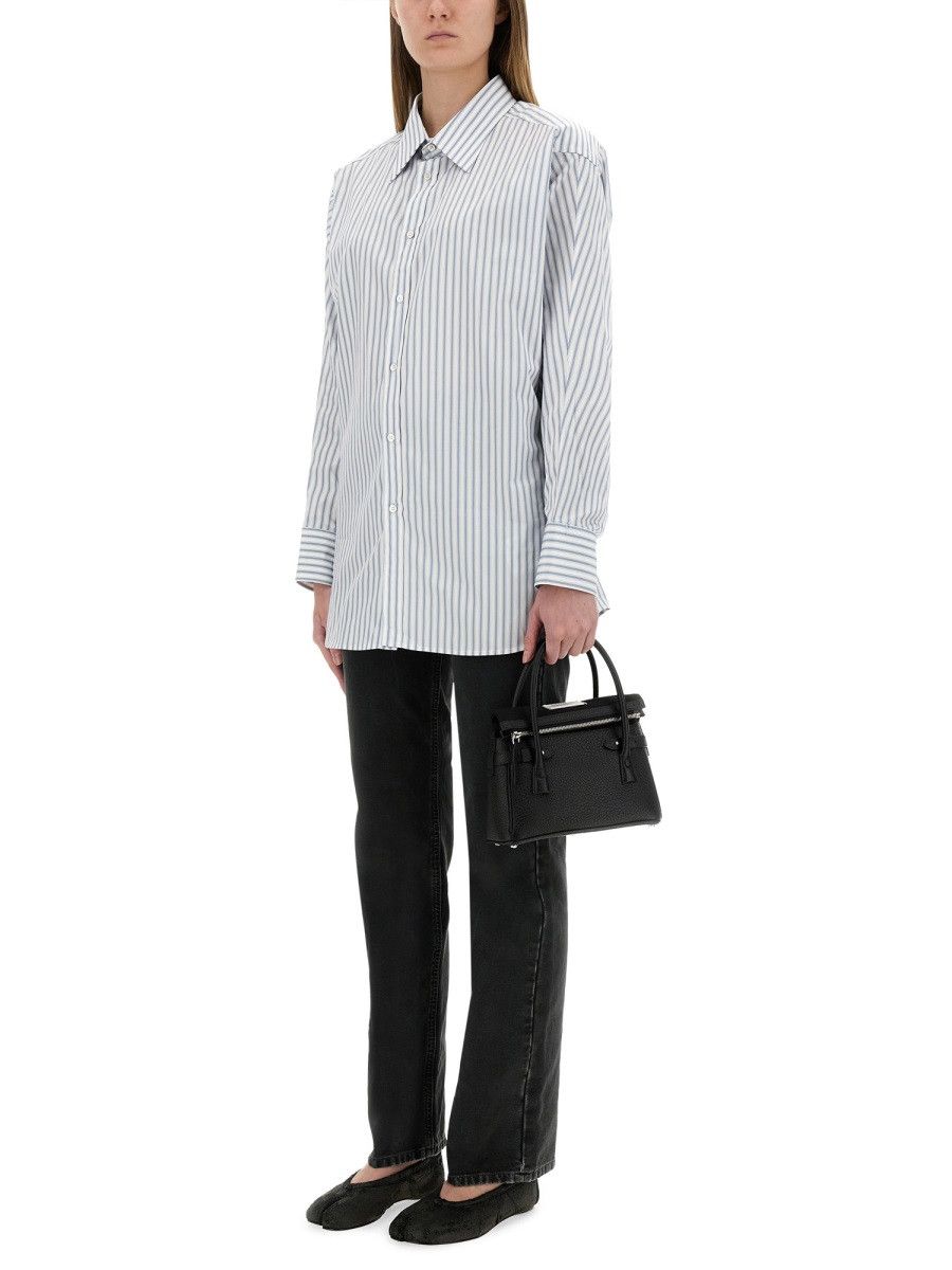 Maison Margiela MAISON MARGIELA STRIPED COTTON SHIRT - BABY BLUE (IT 42) Size M / US 6-8 / IT 42-44 - 2 Thumbnail