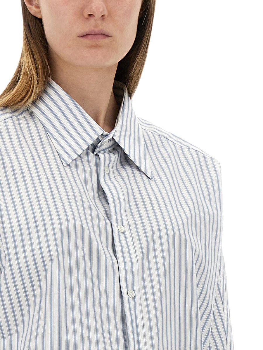 Maison Margiela MAISON MARGIELA STRIPED COTTON SHIRT - BABY BLUE (IT 48) Size XL / US 12-14 / IT 48-50 - 4 Thumbnail