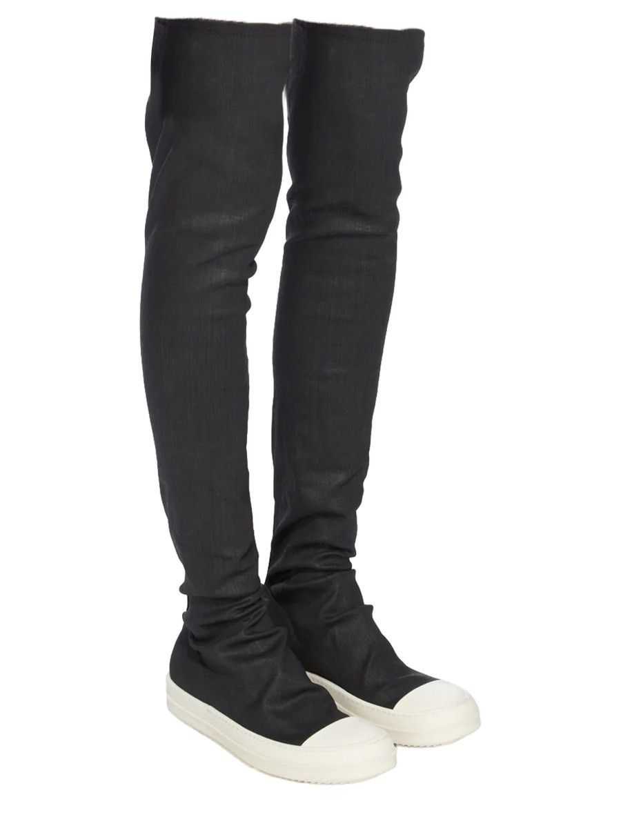 Rick Owens Drkshdw RICK OWENS DRKSHDW "HIGH SOCK SNEAKS" BOOT - BLACK (IT 36) Size US 6 / IT 36 - 2 Thumbnail
