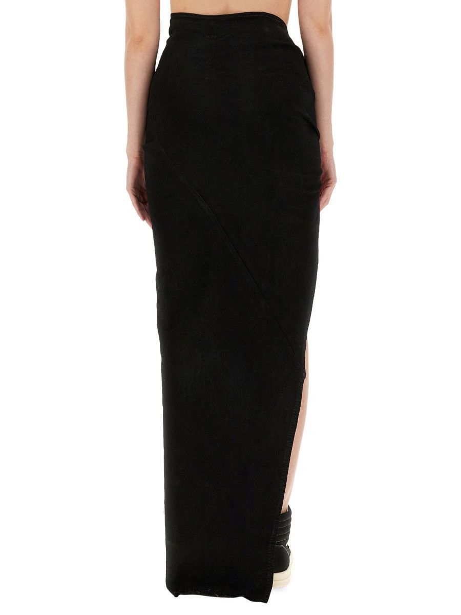 Rick Owens Drkshdw RICK OWENS DRKSHDW LONG SKIRT - BLACK Size 32" / US 10 / IT 46 - 3 Thumbnail