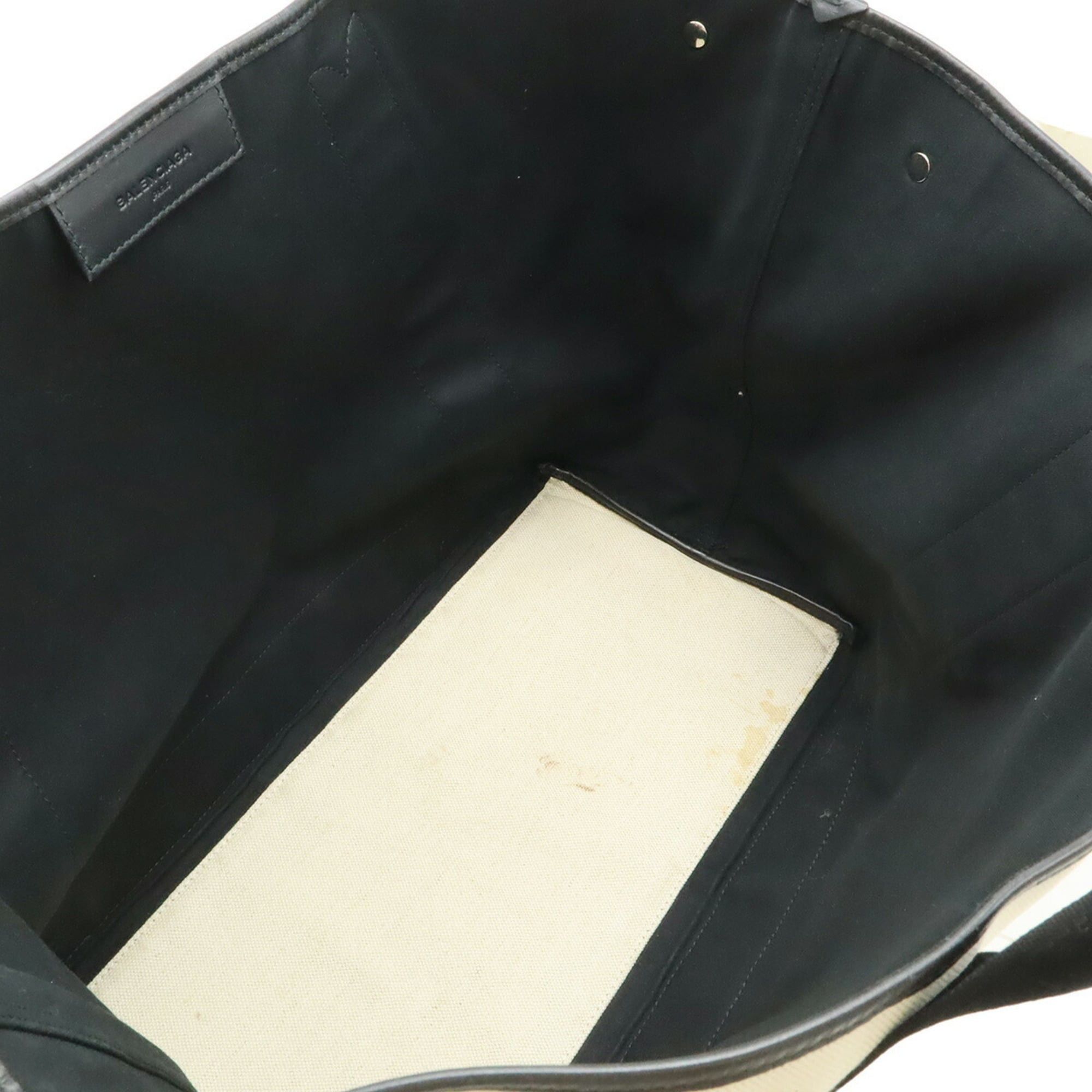 Balenciaga Balenciaga Navy Cabas M Tote Bag Shoulder Canvas Leather Natural Black 339936 Size ONE SIZE - 8 Thumbnail