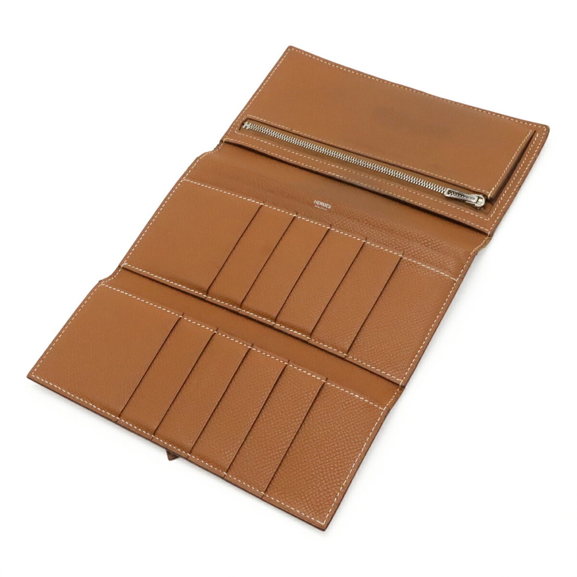 Hermes HERMES Bearn 2PLIS Tri-fold Long Wallet, Veau Epsom Leather, Gold, Camel, Brown, □J Stamp Size ONE SIZE - 7 Thumbnail