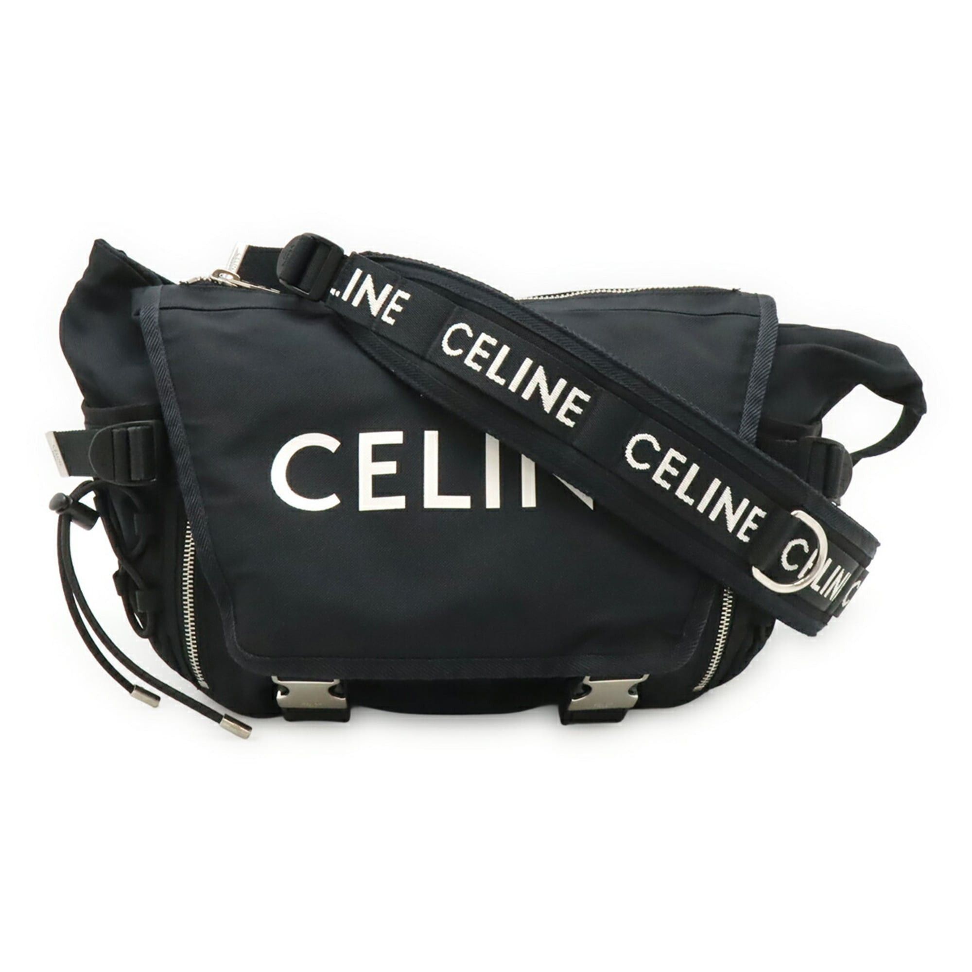 Celine CELINE Medium Trekking Handbag Shoulder Bag Body Crossbody Nylon Black 198692 Size ONE SIZE - 2 Thumbnail