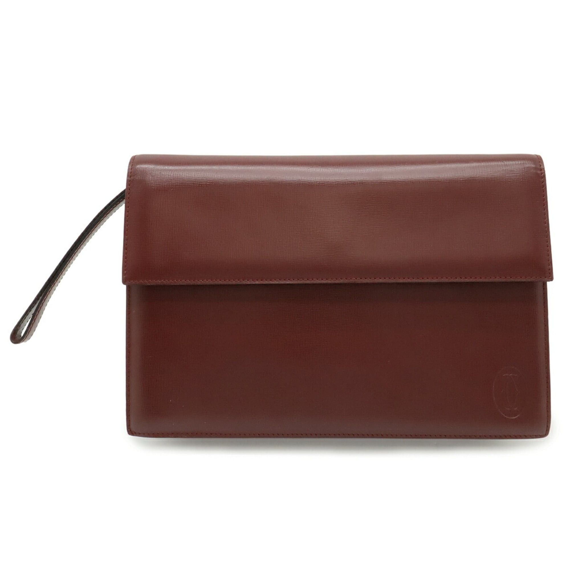 Cartier Cartier Must de Line Second Bag Clutch Leather Bordeaux Red Size ONE SIZE - 2 Thumbnail
