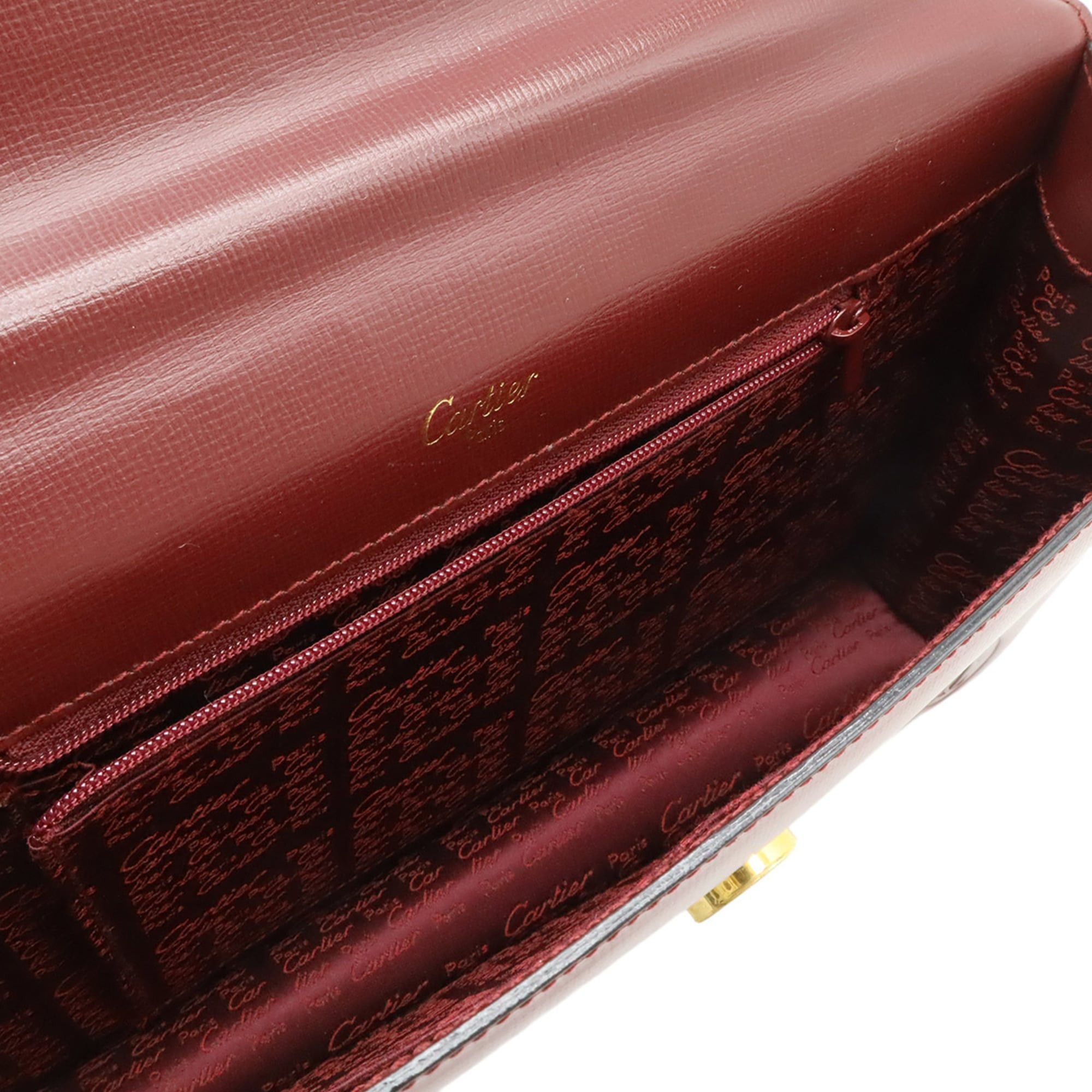 Cartier Cartier Must de Line Second Bag Clutch Leather Bordeaux Red Size ONE SIZE - 6 Thumbnail