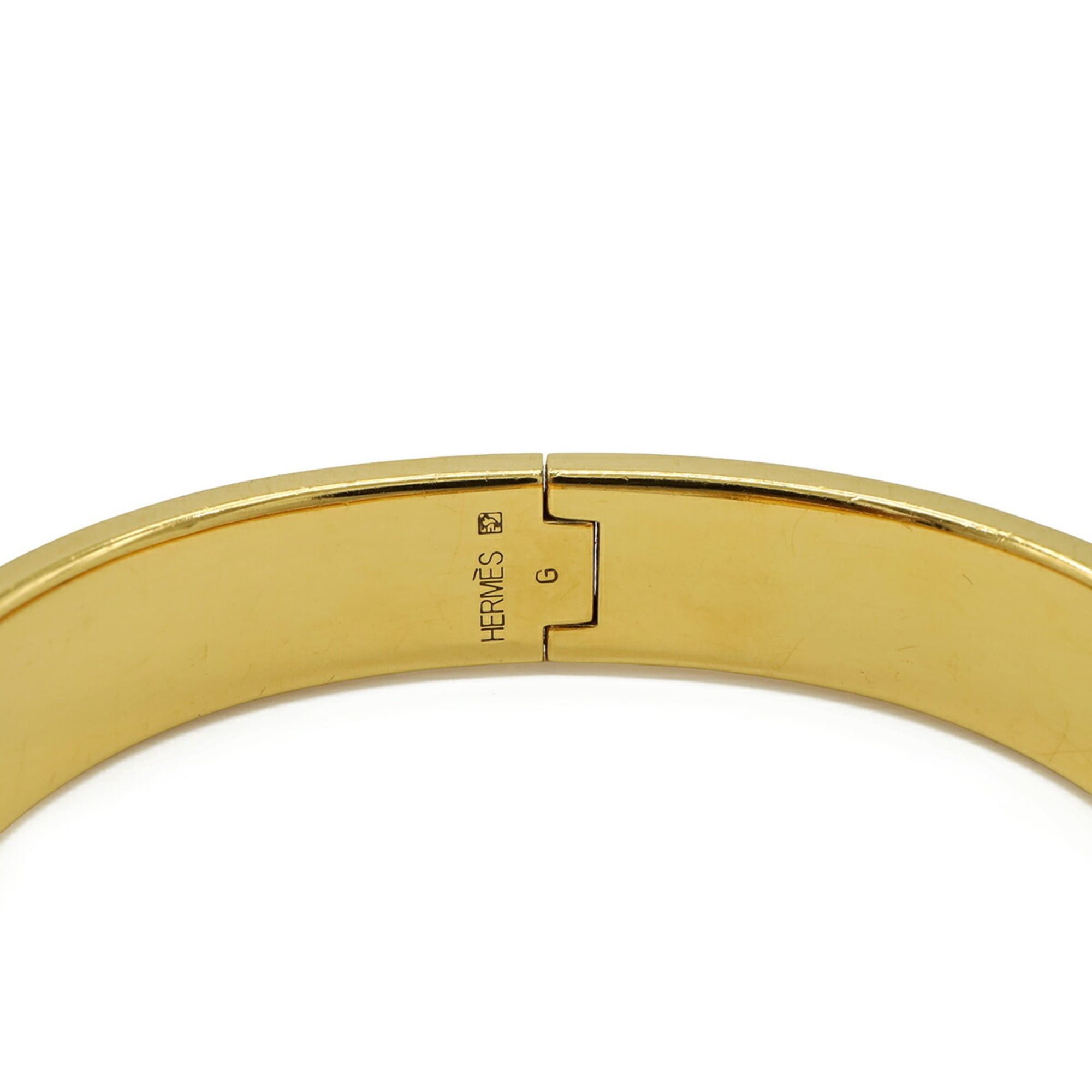 Hermes HERMES Click H PM Bracelet Bangle Enamel GP Gold Plated Black Size ONE SIZE - 5 Thumbnail