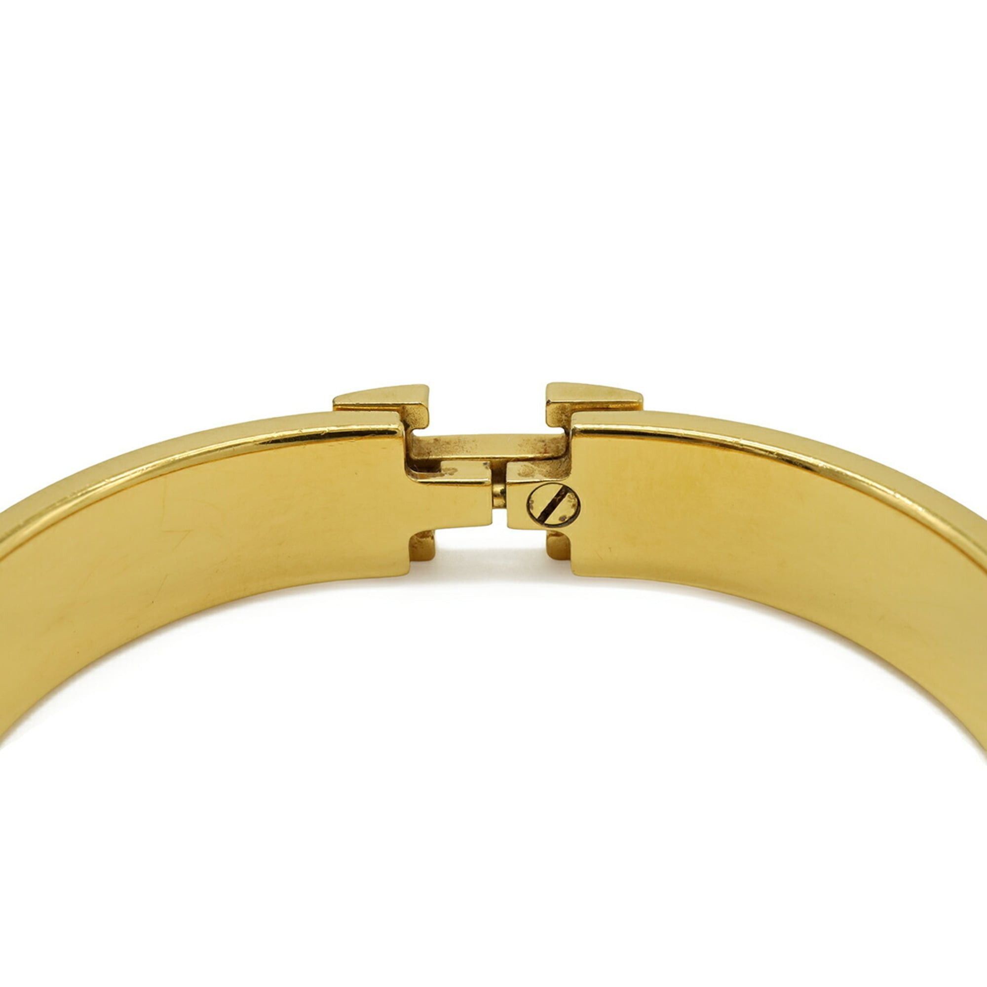 Hermes HERMES Click H PM Bracelet Bangle Enamel GP Gold Plated Black Size ONE SIZE - 6 Thumbnail