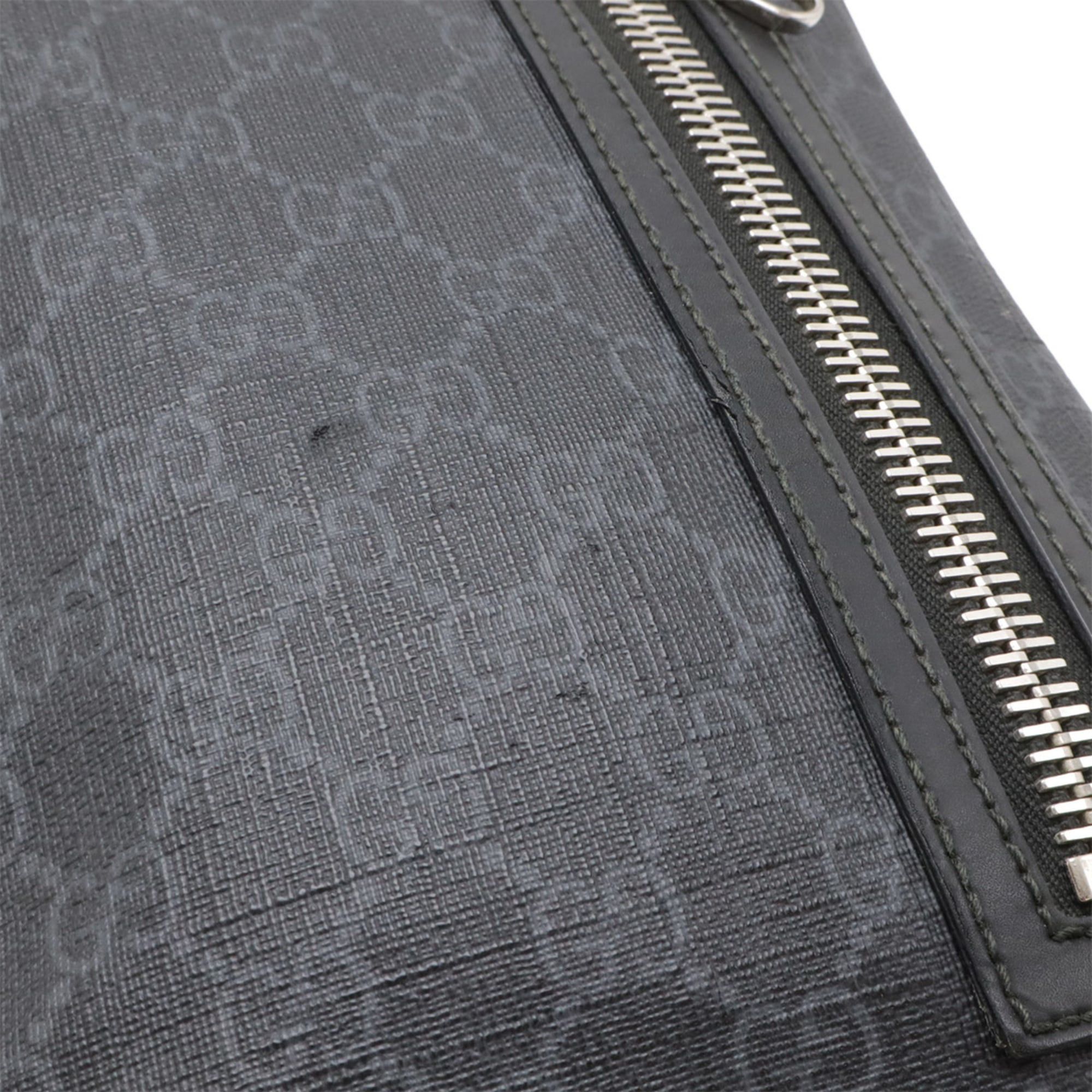 Gucci GUCCI GG Supreme Web Stripe Body Bag Sling Shoulder Leather Black Gray 478325 Size ONE SIZE - 5 Thumbnail