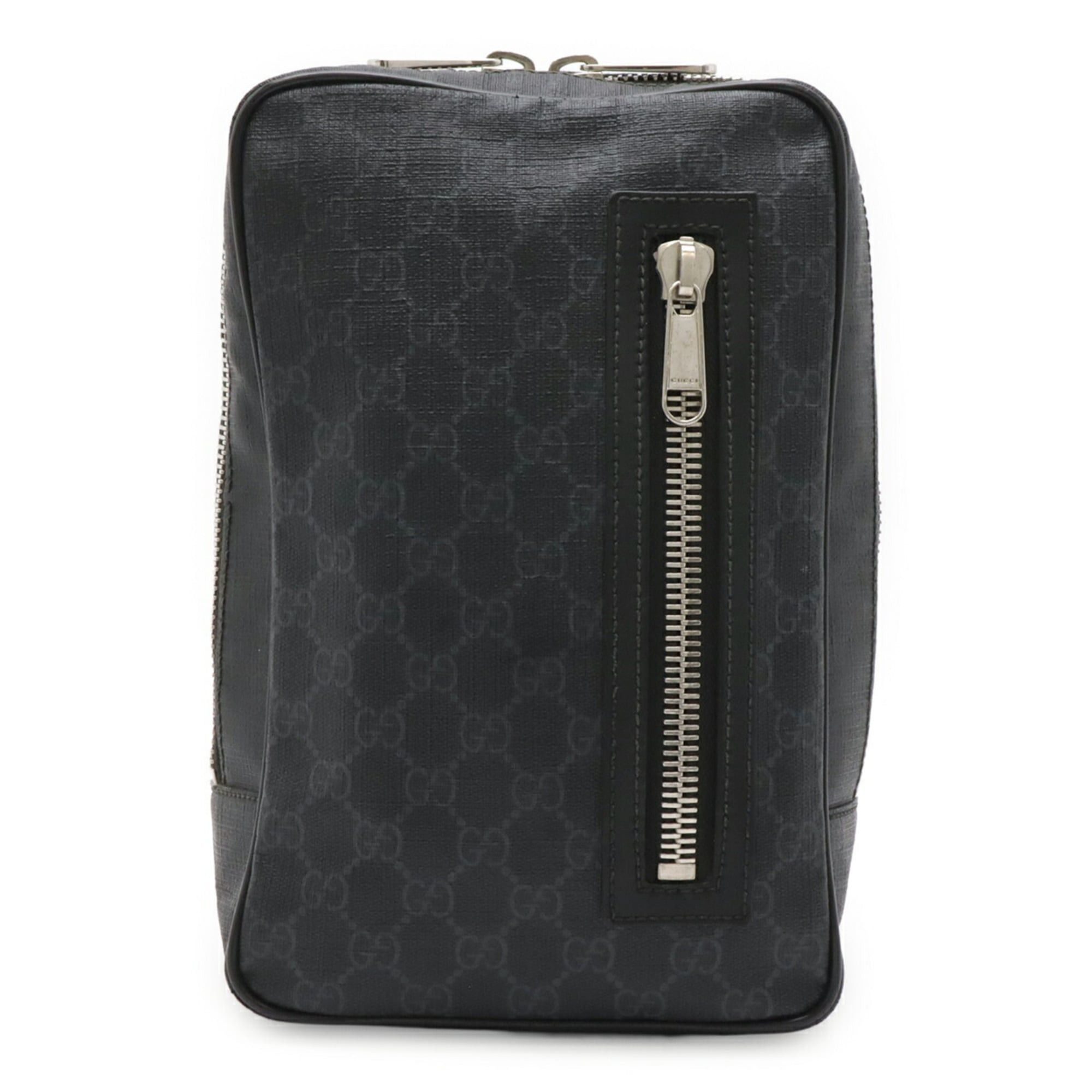 Gucci GUCCI GG Supreme Web Stripe Body Bag Sling Shoulder Leather Black Gray 478325 Size ONE SIZE - 2 Thumbnail