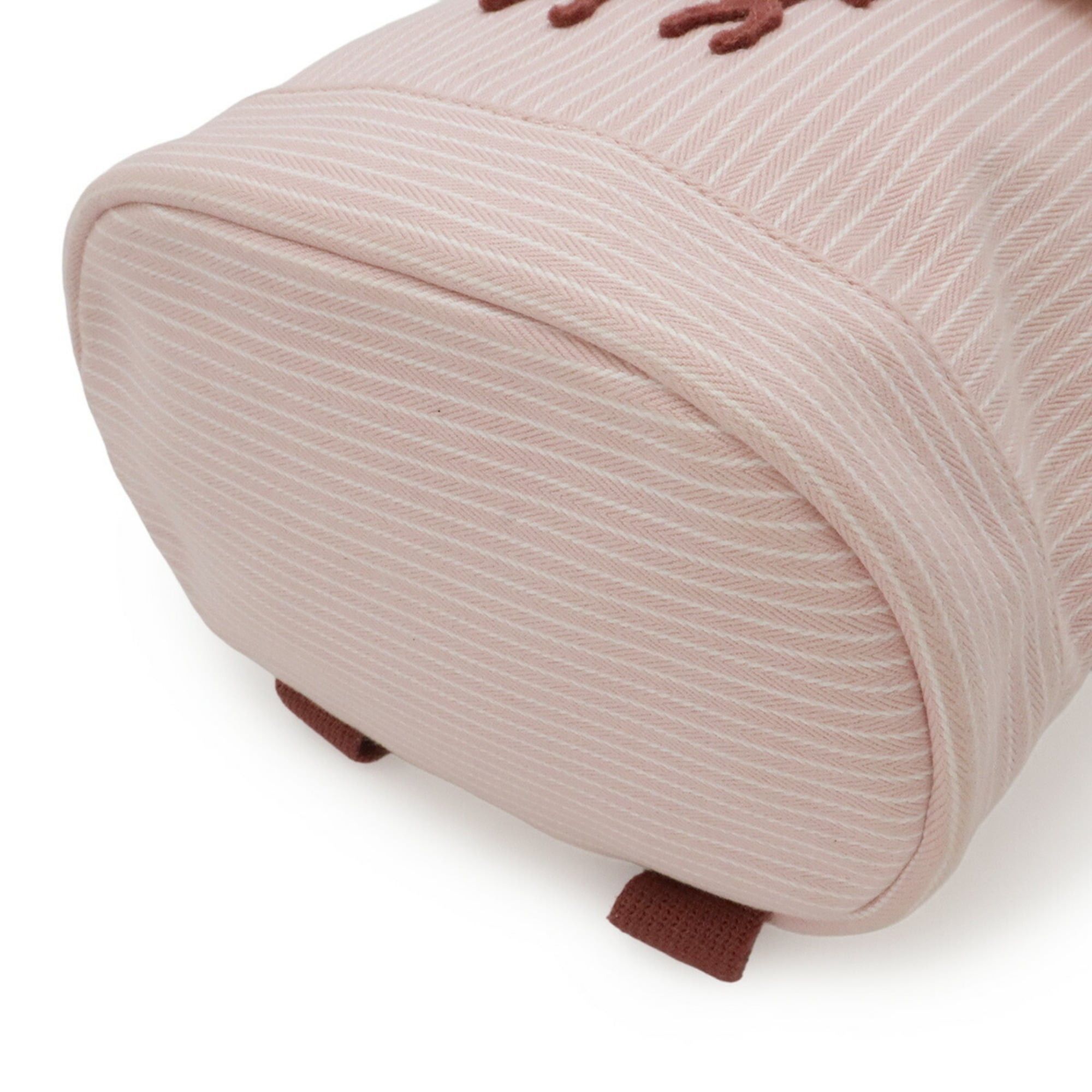 Hermes HERMES Caval Color Backpack Rucksack for Kids - Horse Stripe Cotton Pink & White Size ONE SIZE - 4 Thumbnail