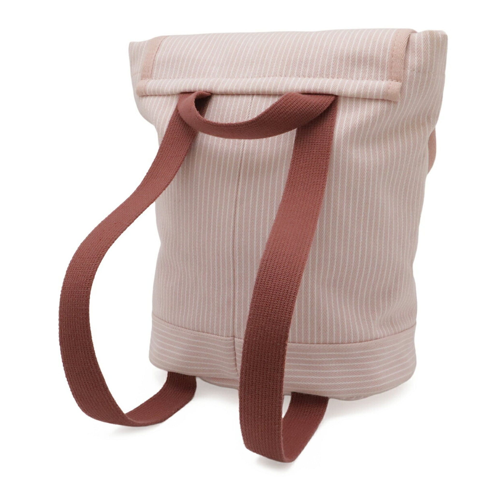 Hermes HERMES Caval Color Backpack Rucksack for Kids - Horse Stripe Cotton Pink & White Size ONE SIZE - 3 Thumbnail