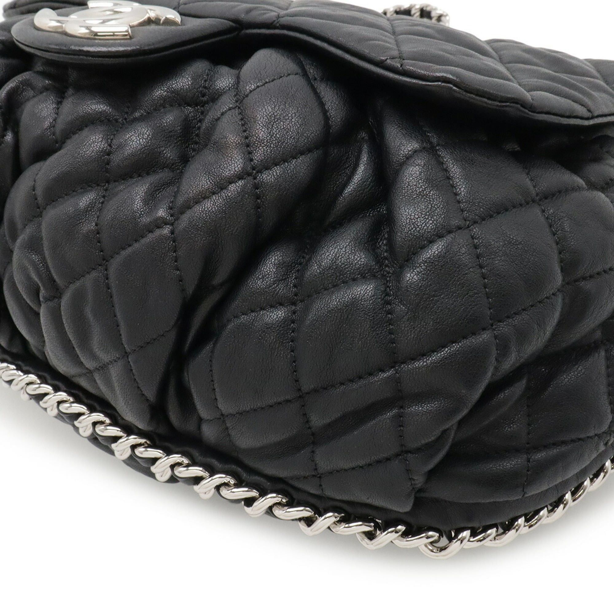 Chanel CHANEL Matelassé Chain Around Coco Mark Shoulder Bag, Leather, Black, A49889 Size ONE SIZE - 4 Thumbnail
