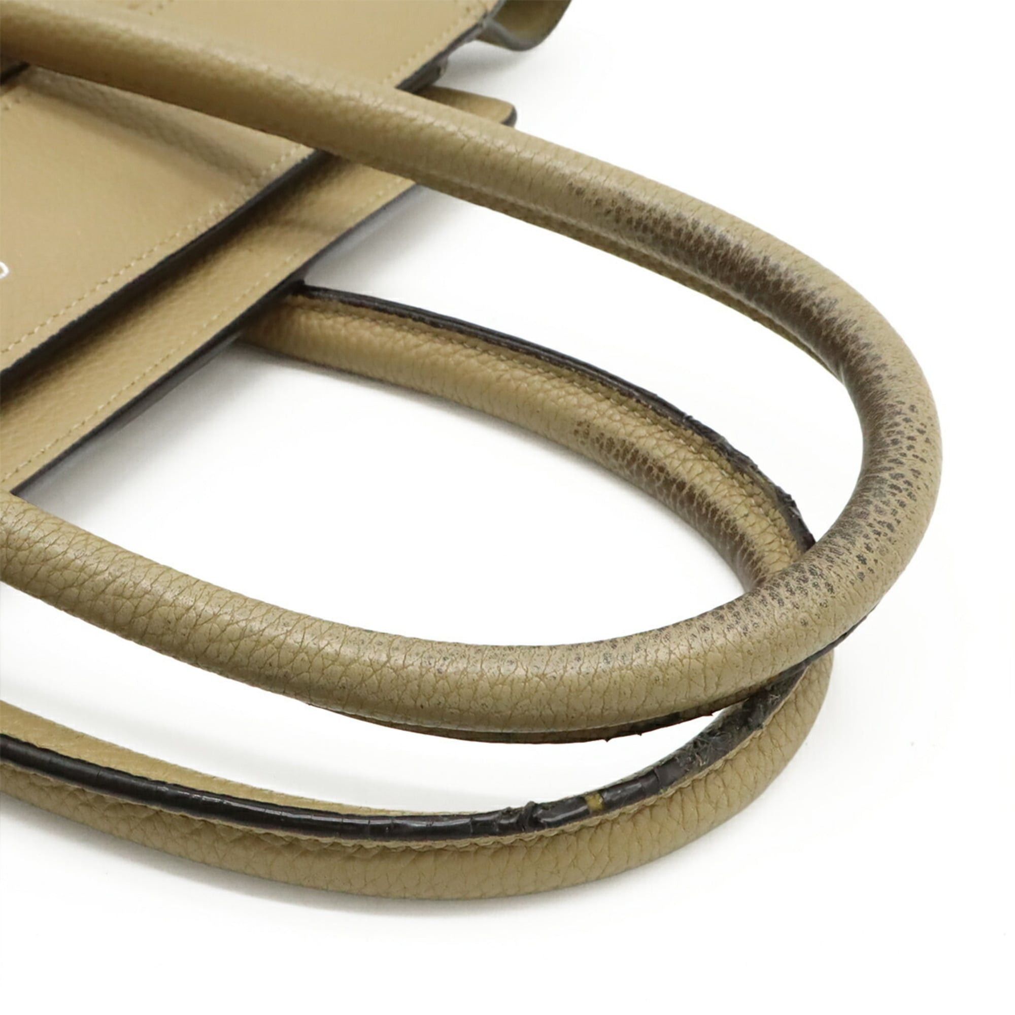 Celine CELINE Luggage Micro Shopper Tote Bag Handbag Leather Beige 189793 Size ONE SIZE - 5 Thumbnail
