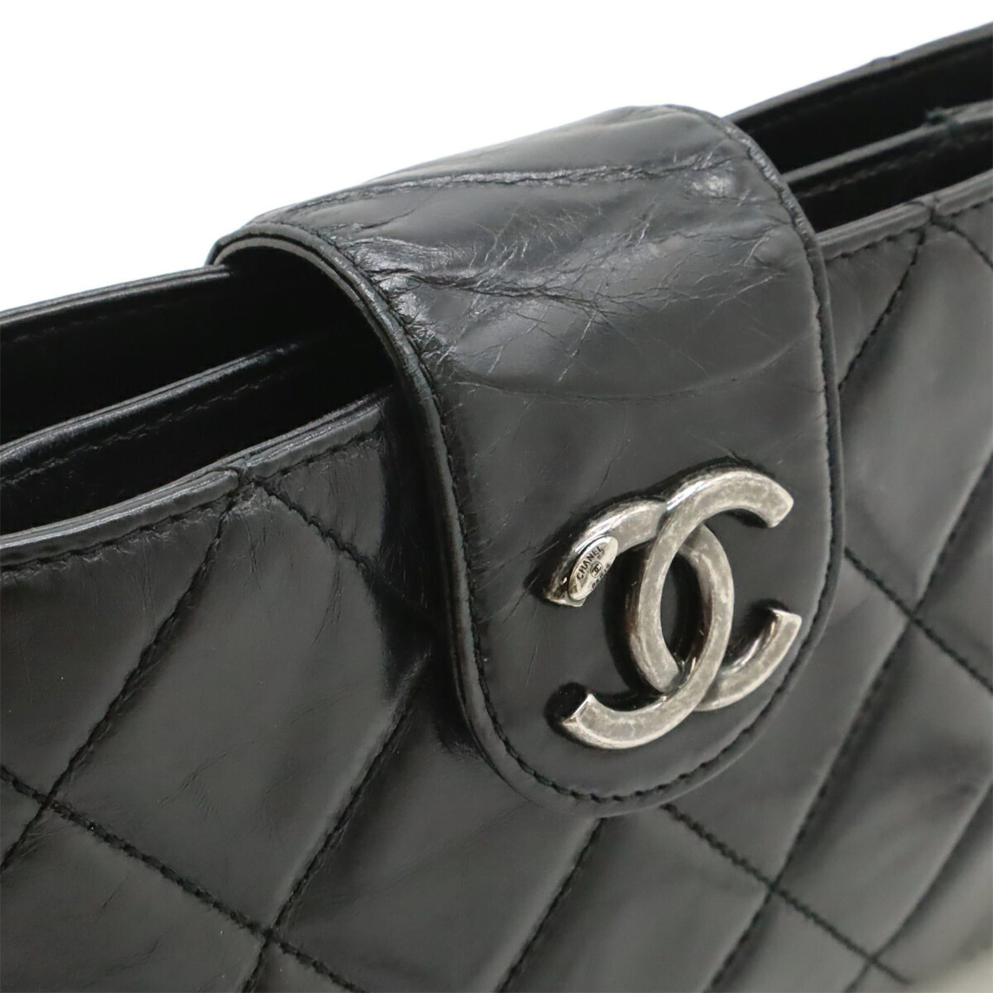 Chanel CHANEL Coco Pleats Mark Shoulder Bag Chain Leather Black Size ONE SIZE - 10 Thumbnail