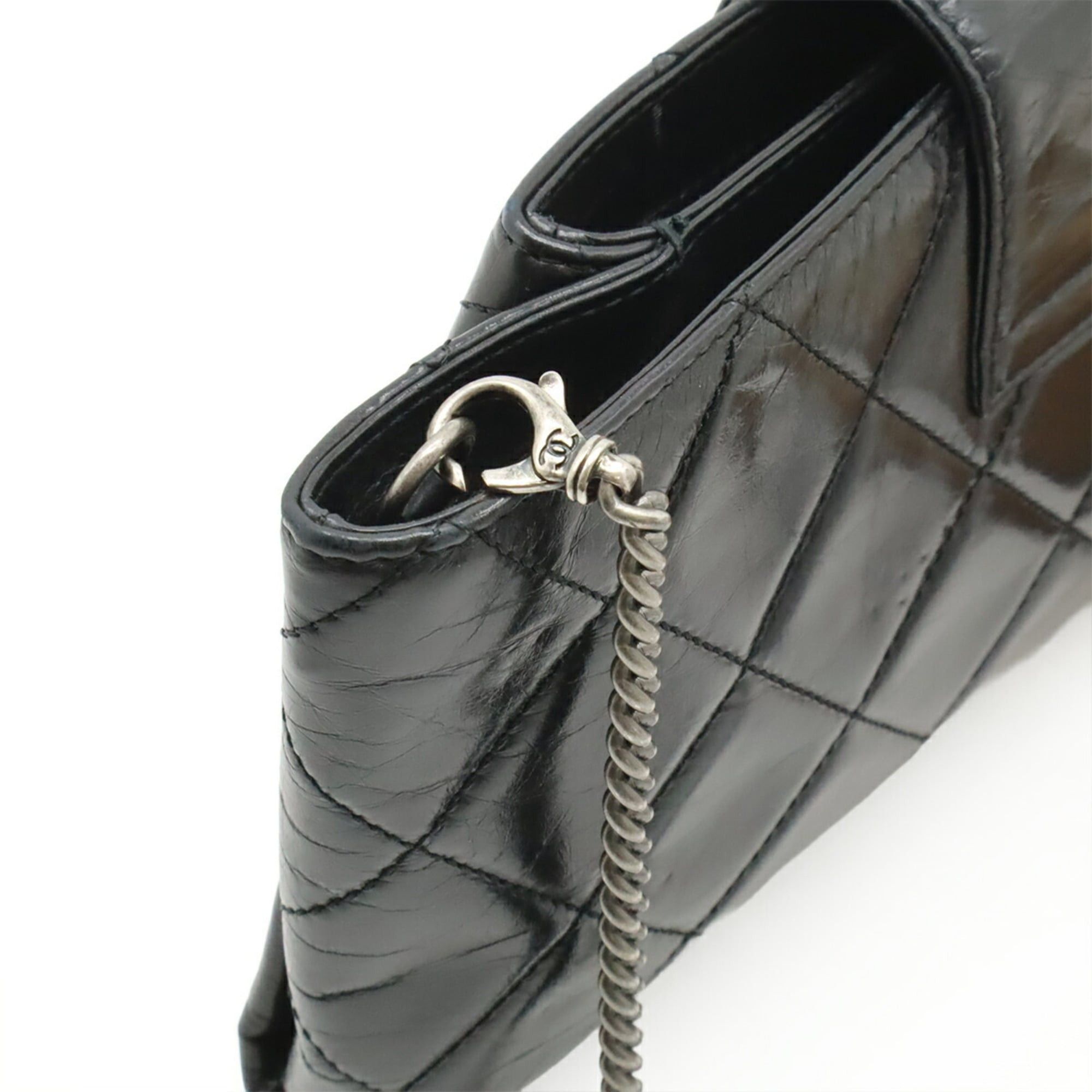 Chanel CHANEL Coco Pleats Mark Shoulder Bag Chain Leather Black Size ONE SIZE - 5 Thumbnail