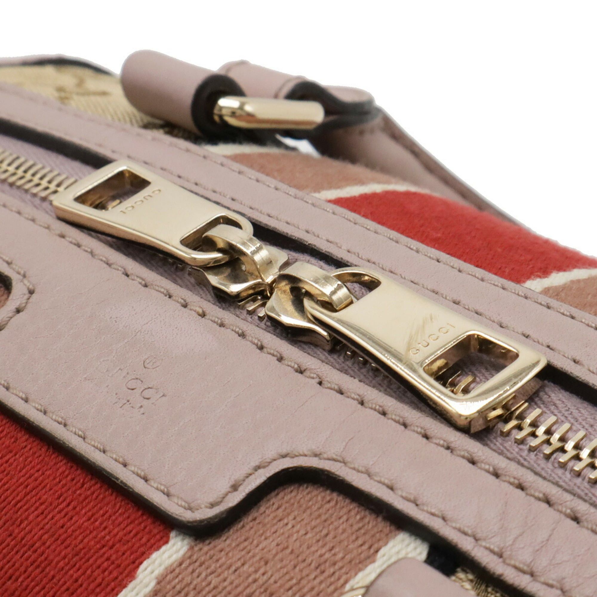 Gucci GUCCI GG Canvas Sherry Line Handbag, Leather, Beige, Pink, Red, 269876 Size ONE SIZE - 6 Thumbnail