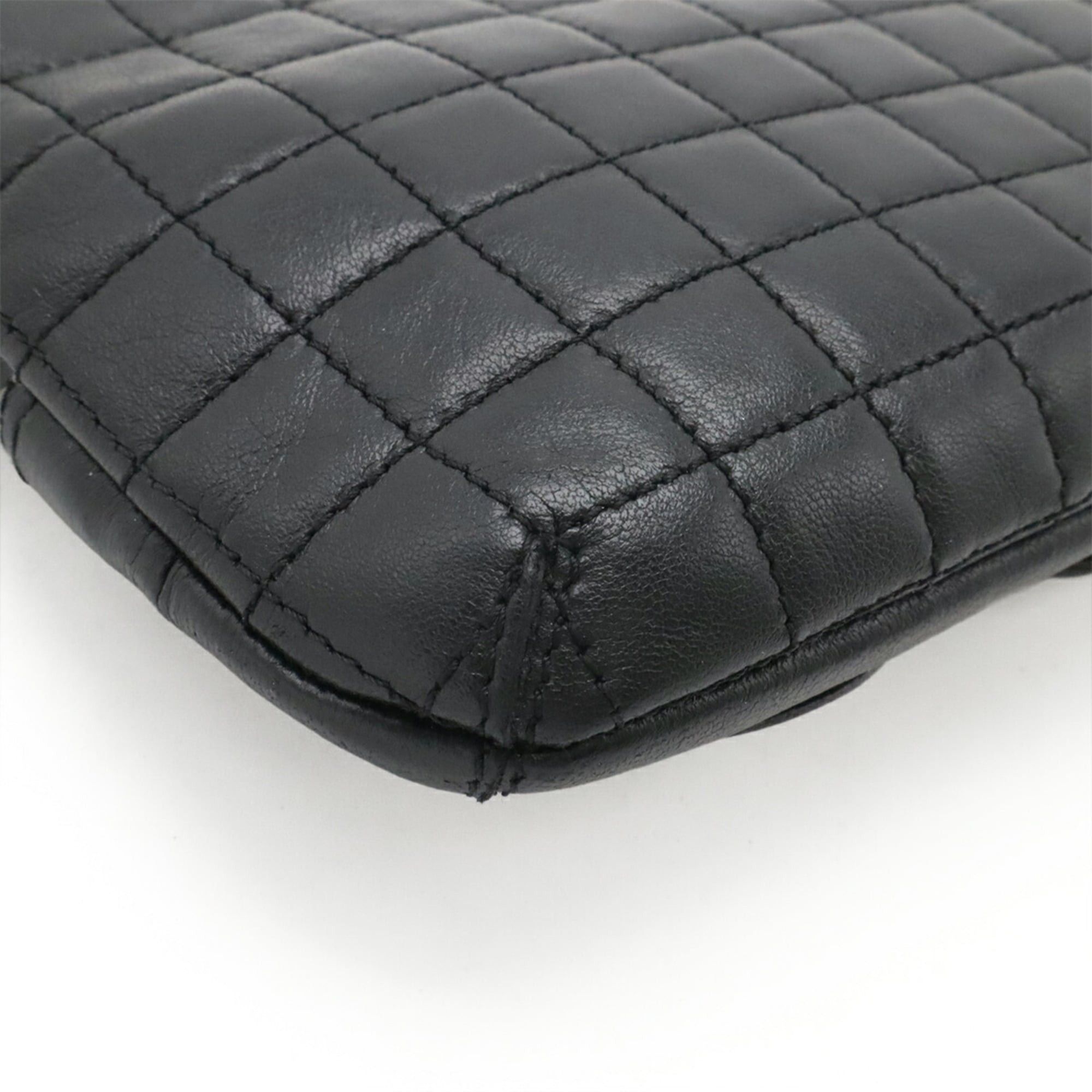 Chanel CHANEL Chocolate Bar Camellia No. 5 Coco Mark Chain Shoulder Bag - Leather, Black Size ONE SIZE - 4 Thumbnail