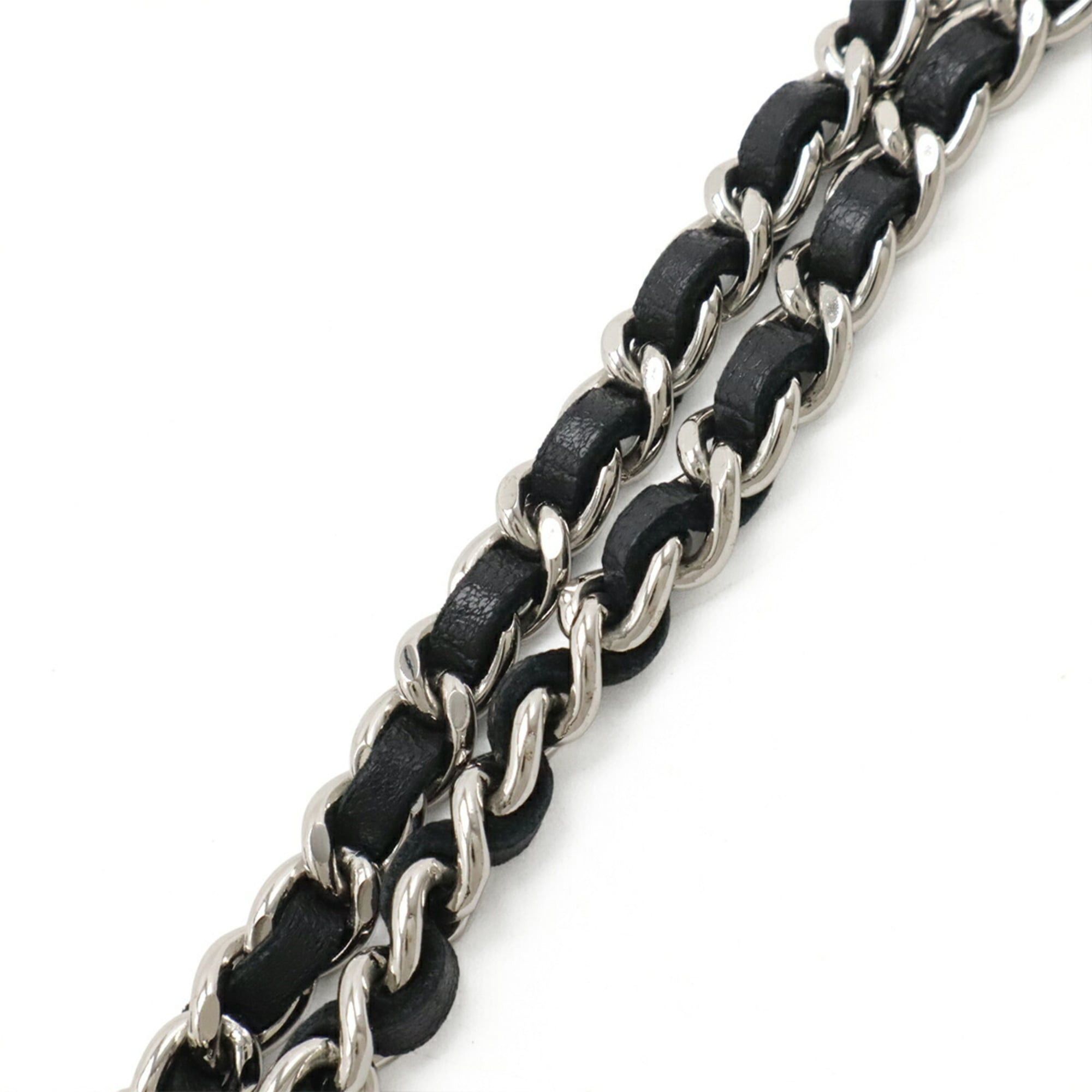 Chanel CHANEL Chocolate Bar Camellia No. 5 Coco Mark Chain Shoulder Bag - Leather, Black Size ONE SIZE - 6 Thumbnail
