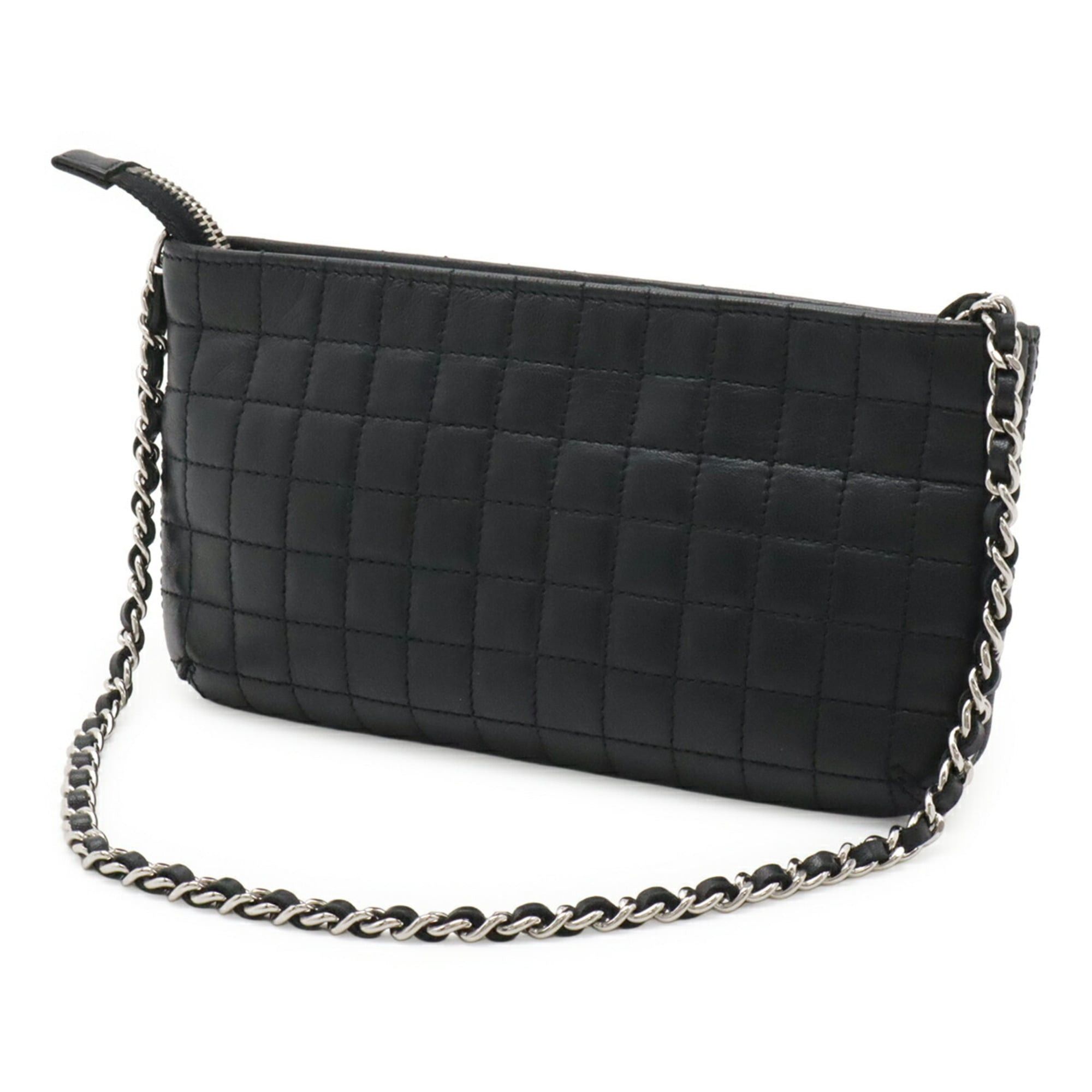 Chanel CHANEL Chocolate Bar Camellia No. 5 Coco Mark Chain Shoulder Bag - Leather, Black Size ONE SIZE - 3 Thumbnail