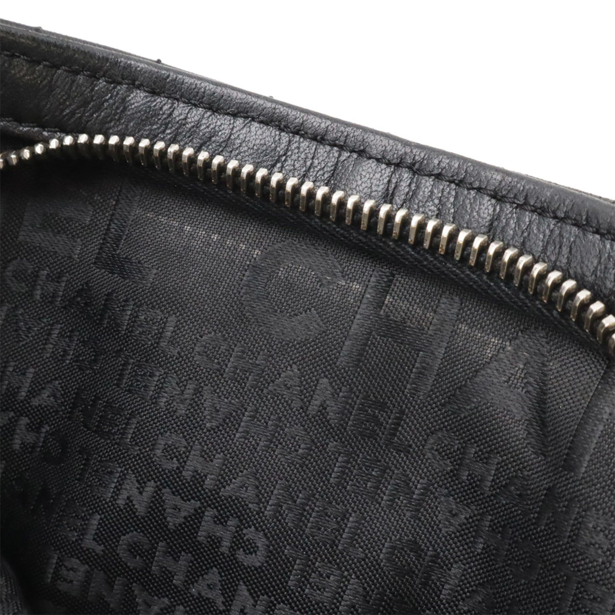 Chanel CHANEL Chocolate Bar Camellia No. 5 Coco Mark Chain Shoulder Bag - Leather, Black Size ONE SIZE - 8 Thumbnail